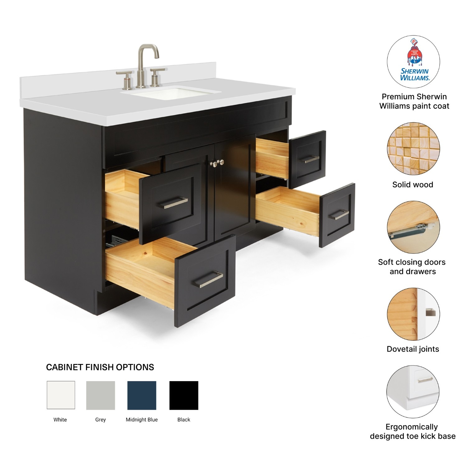 ARIEL F055S-WQ-VO-BLK Bath-Vanity-Combo - View #5
