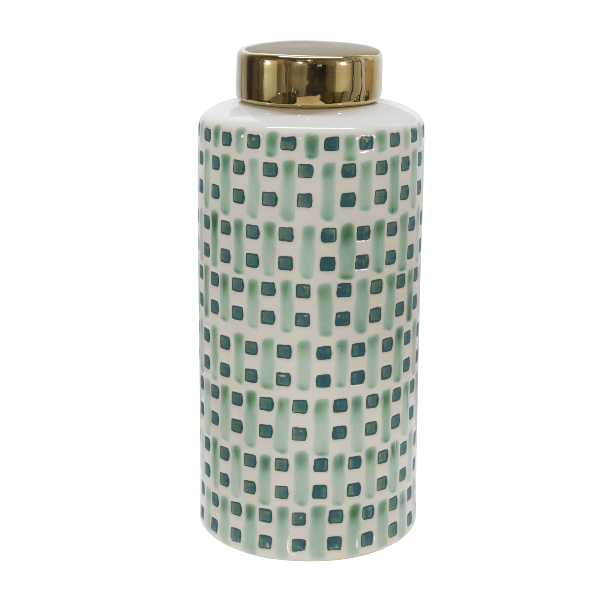 Sagebrook Home 14810-06 Green Ceramic Modern Decorative Jar