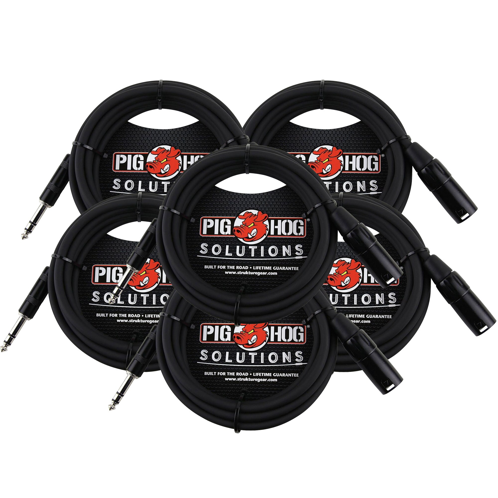 Pig Hog 6x  1 4 Inches TRS to XLR Balance Adaptor Cable 10 Feet PX TMXM2