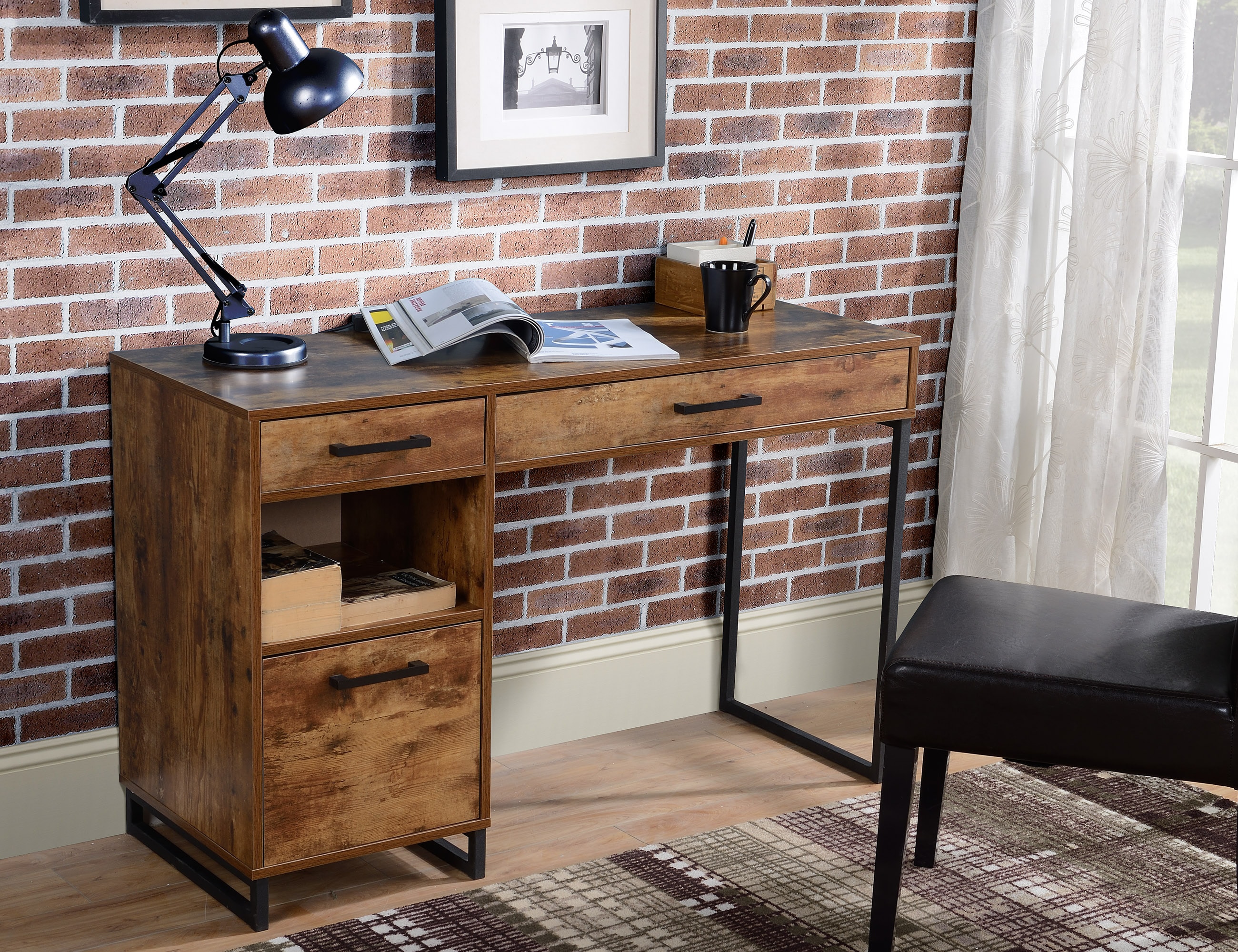 Legacy Home Rustic 47-in Brown Computer Desk in the Desks department at ...