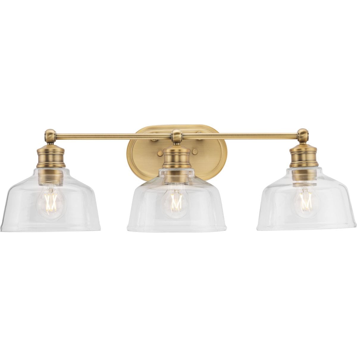 Progress Lighting P300397-163 Singleton 26.5-in 3 -Light Brass Farmhouse Vanity light