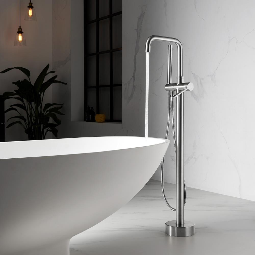 Vinnova 109215-BTF-SN Delara Brushed nickel 1-handle Freestanding High-arc Bathtub Faucet with Hand Shower
