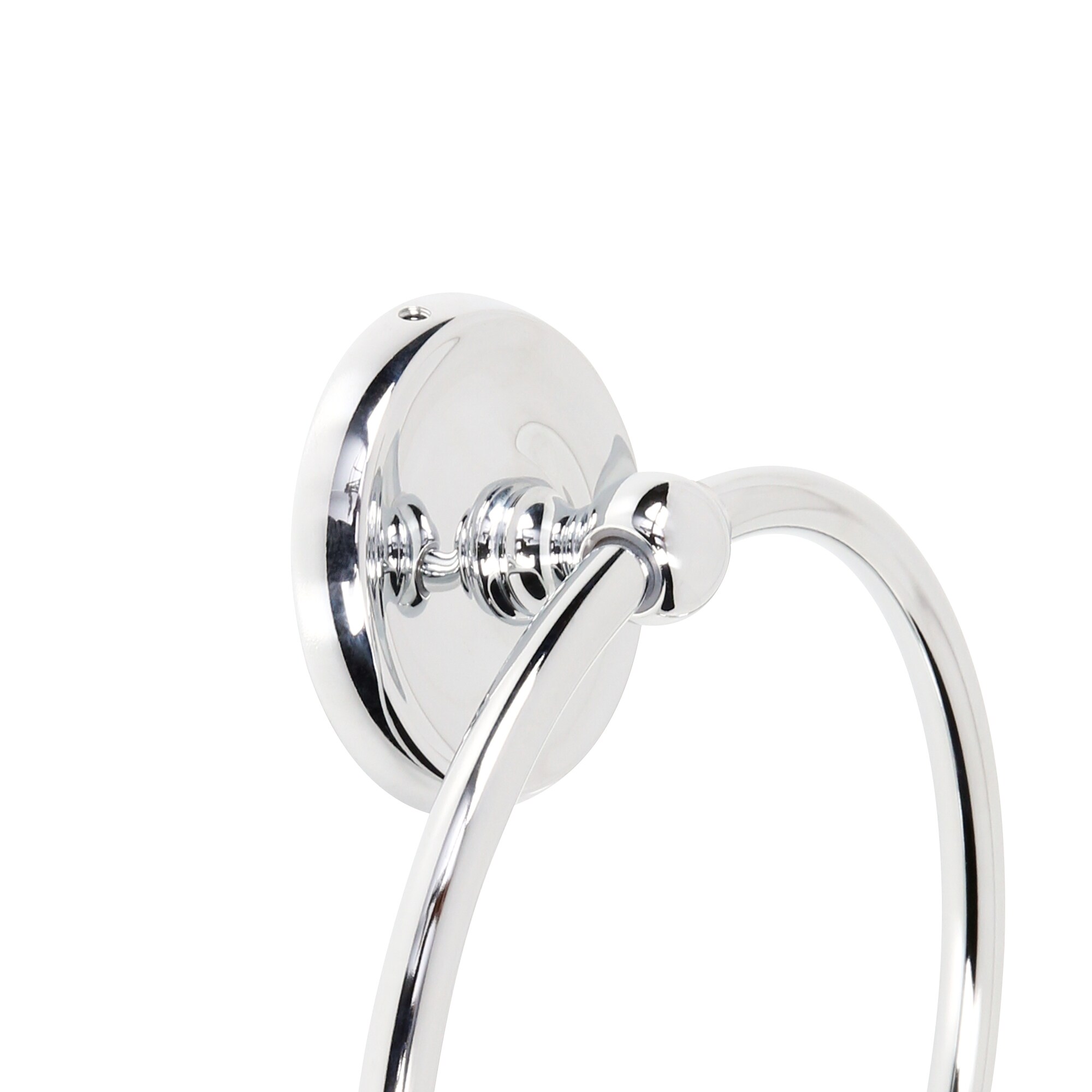 allen + roth Designer II Chrome Wall Mount Single Towel Ring in the Towel  Rings department at