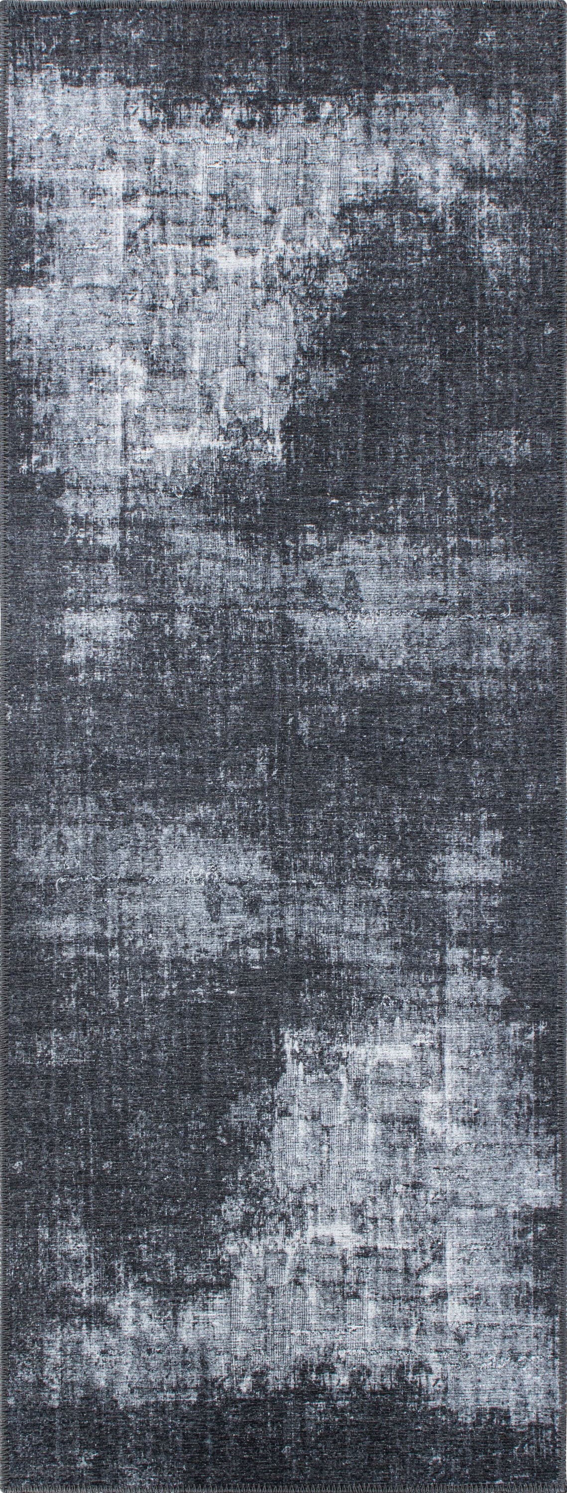 World Rug Gallery 5075DARKGRAY2X7 Somerville 2 x 7 (ft) Loomed Polyester Dark Gray Rectangular Indoor Abstract Vintage Machine washable Runner rug