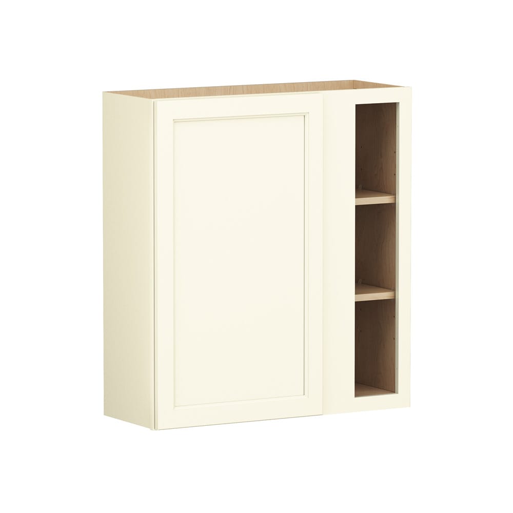 Shenandoah Glasson 33-in W x 36-in H x 12-in D Vanilla Painted Blind Corner Wall Fully Assembled Cabinet Recessed Panel Transitional