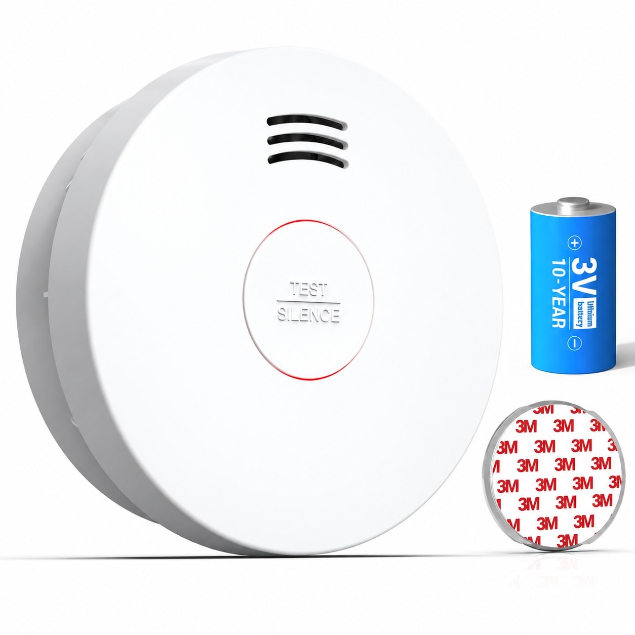 Lukvuzo  Smoke Detector Photoelectric Sensor UL217 Listed Fire Alarm for House Bedroom Fault Warning Test Button Easy Install 5 pack