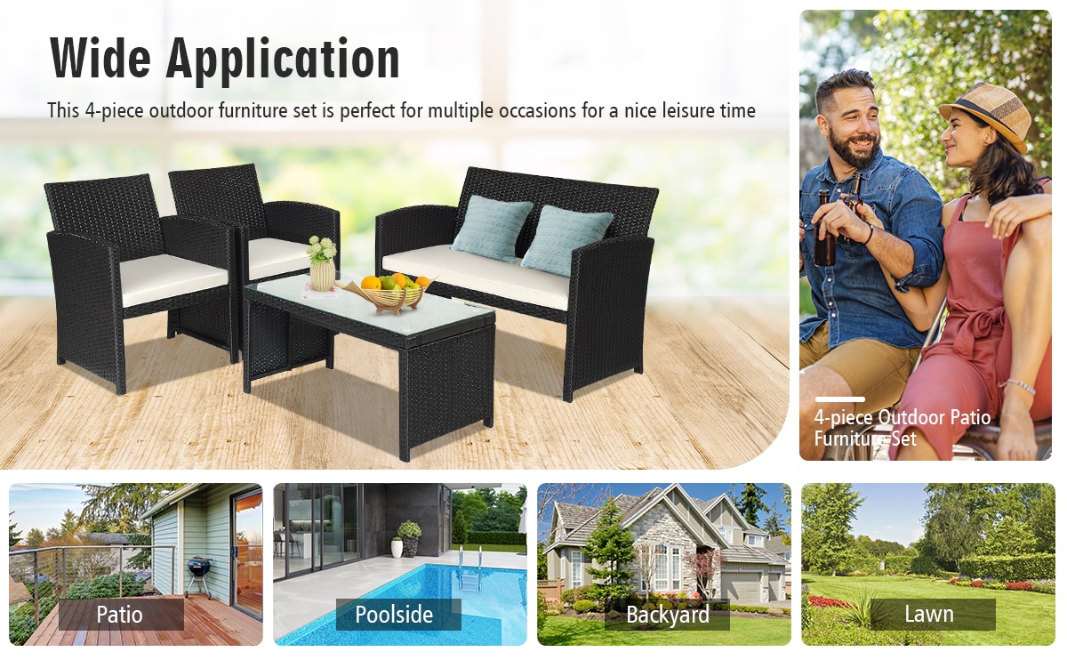 Forclover HYFC-4PCS239WH Patio-Conversation-Sets - View #9
