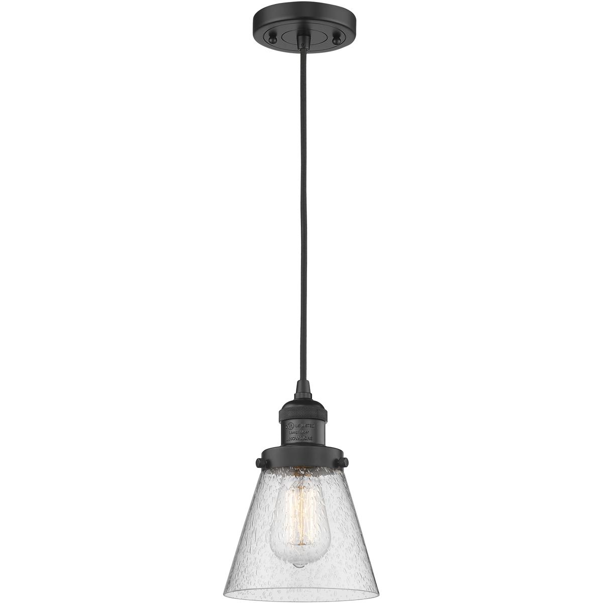 Innovations Lighting 1354043 201C-BK-G64-LED Franklin Restoration Cone Mini Pendant