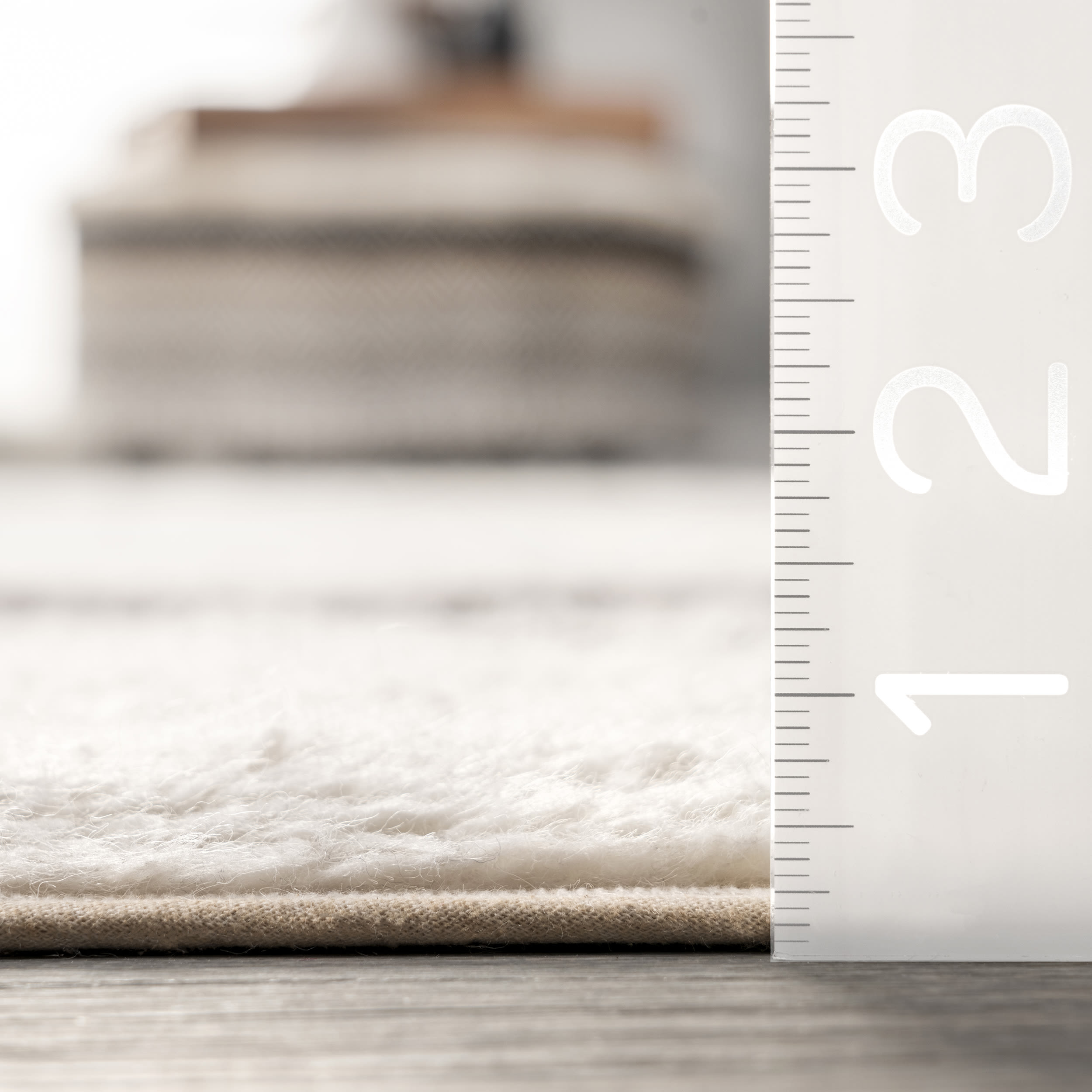 Ivory and Black Striped Wool Washable 4' x 6' Area Rug