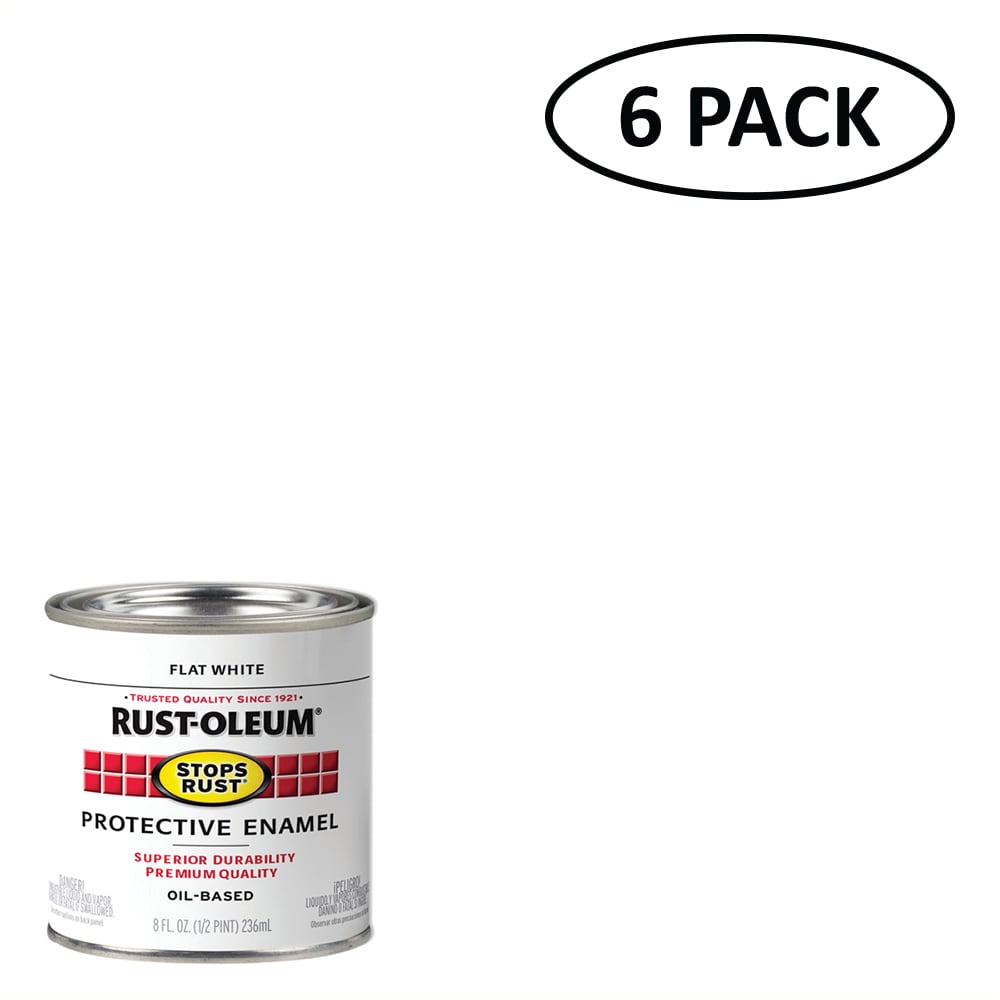Rust-Oleum 7790730SOS Stops Rust Flat White Interior/Exterior Oil-based Industrial Enamel Paint ( Half-pint )