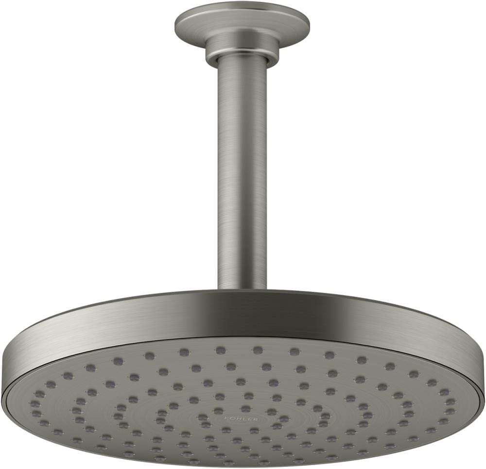 KOHLER K-76464-G-BN Awaken 1.0 -Spray Vibrant Brushed Nickel 7.87-in Round Fixed Rain Shower Head 1.75 GPM