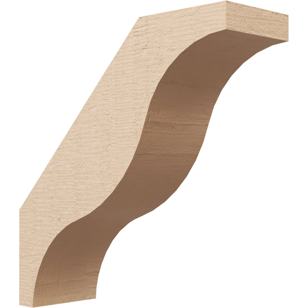 Ekena Millwork BRCUR05X16X16FSTRCPR 5-in x 16-in x 16-in Primed Urethane Funston Rough Cedar TimberThane Knee Brace