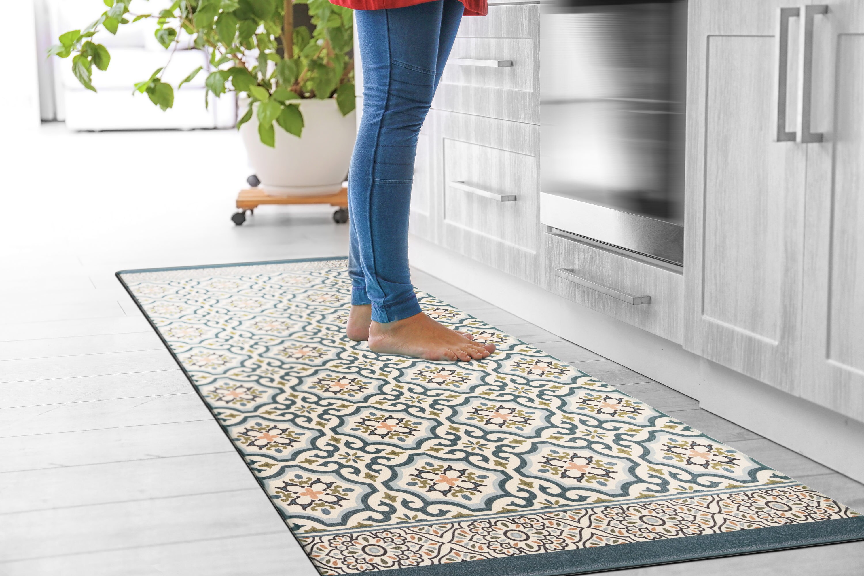World Rug Gallery 886BLUE18X47 Mats-Cat - View #8