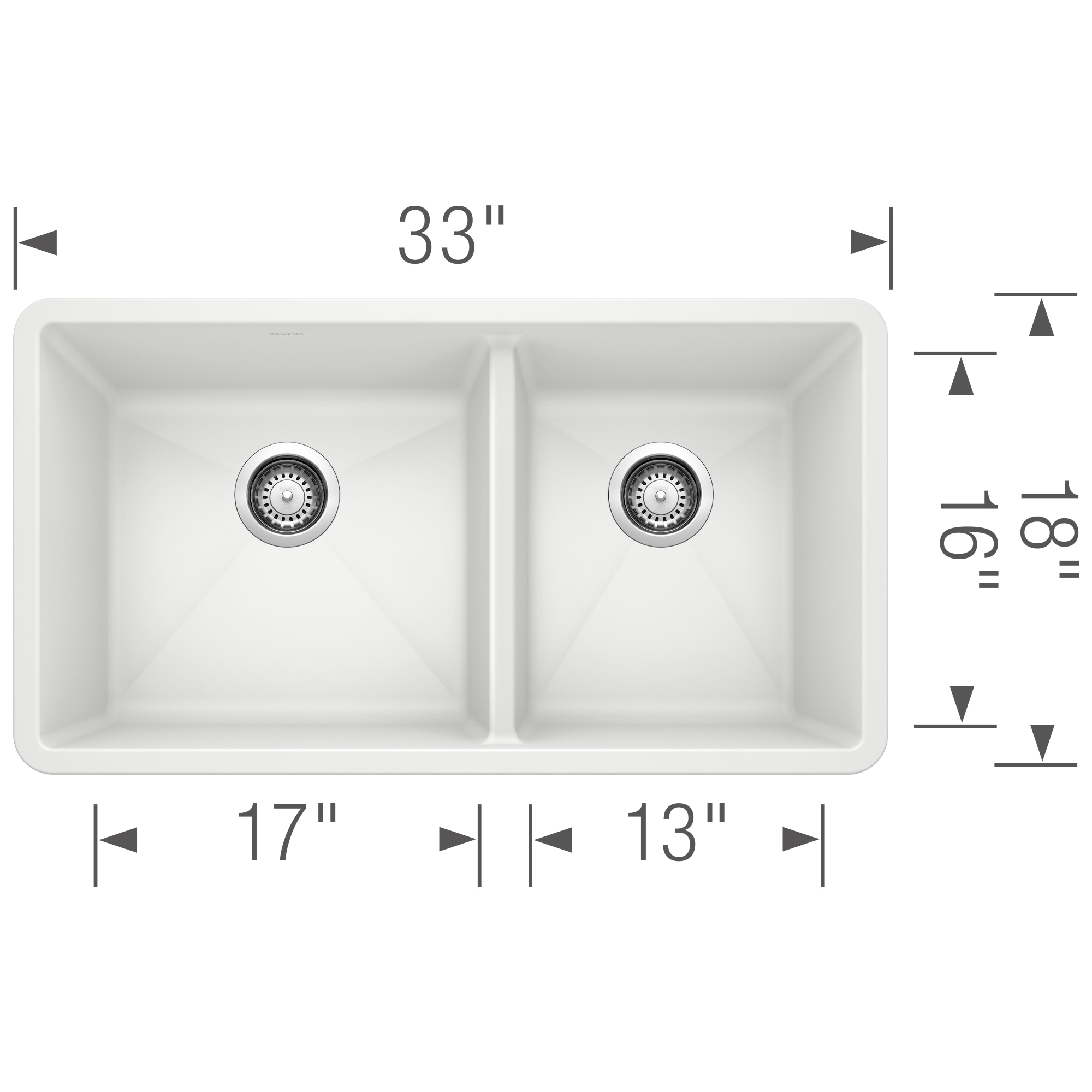 Blanco Precis Silgranit Undermount 33-in X 18-in White Granite Double ...