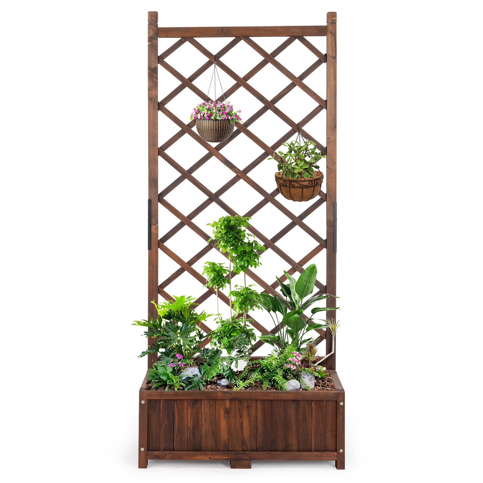 Winado LO1G54000086 1.72-cu ft 15.7-in W x 31.5-in L x 48-in H Tan Wood Raised Garden Bed