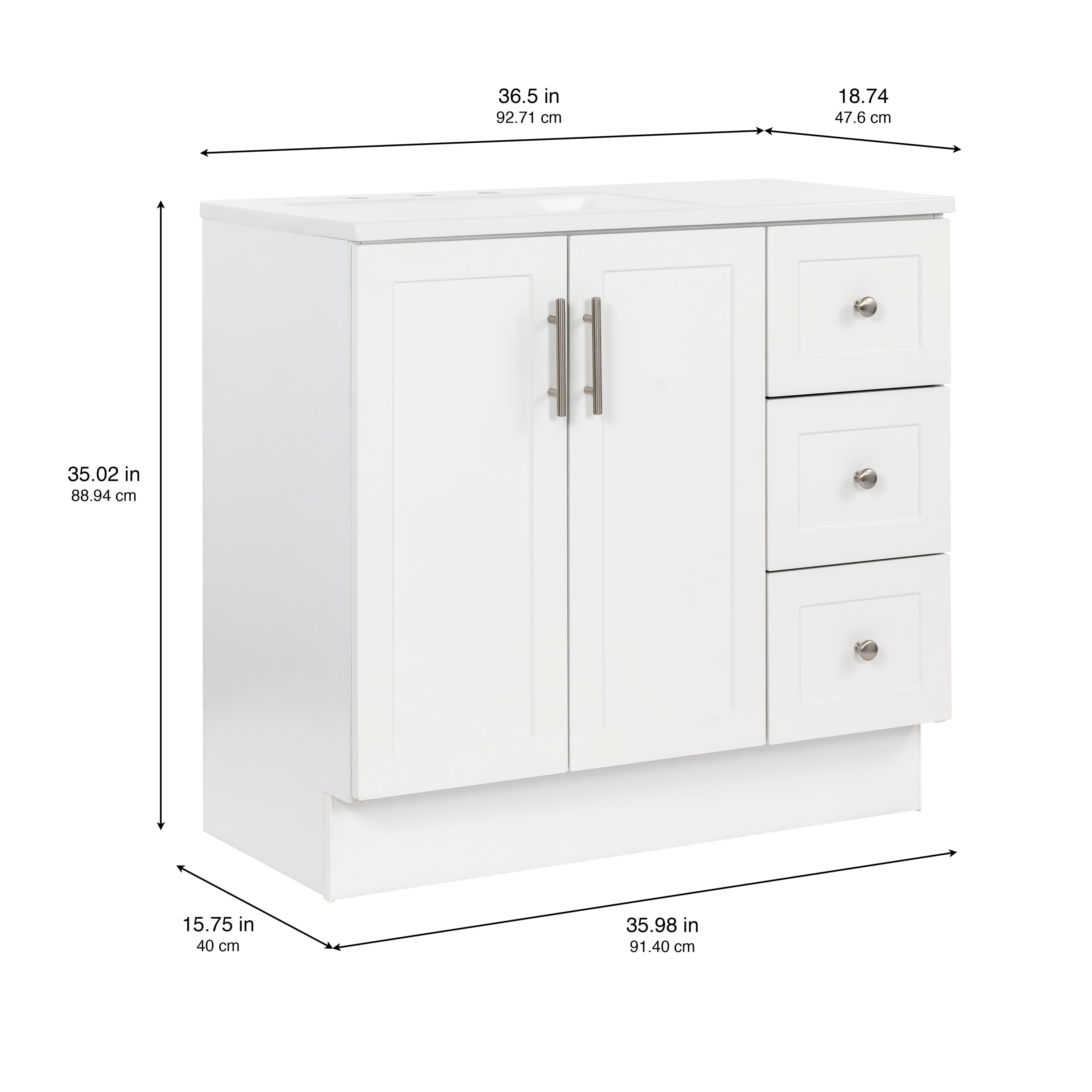 Project Source DV36P2-WH Bath-Vanity-Combo - View #4