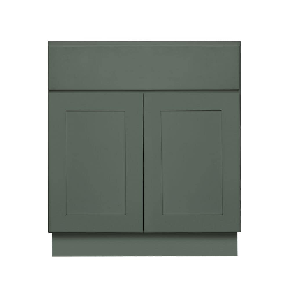 RELIABILT Monroe 36-in W x 34.5-in H x 24-in D Basil Green Painted Sink Base Ready to Assemble (RTA) Plywood Cabinet Recessed Panel Shaker