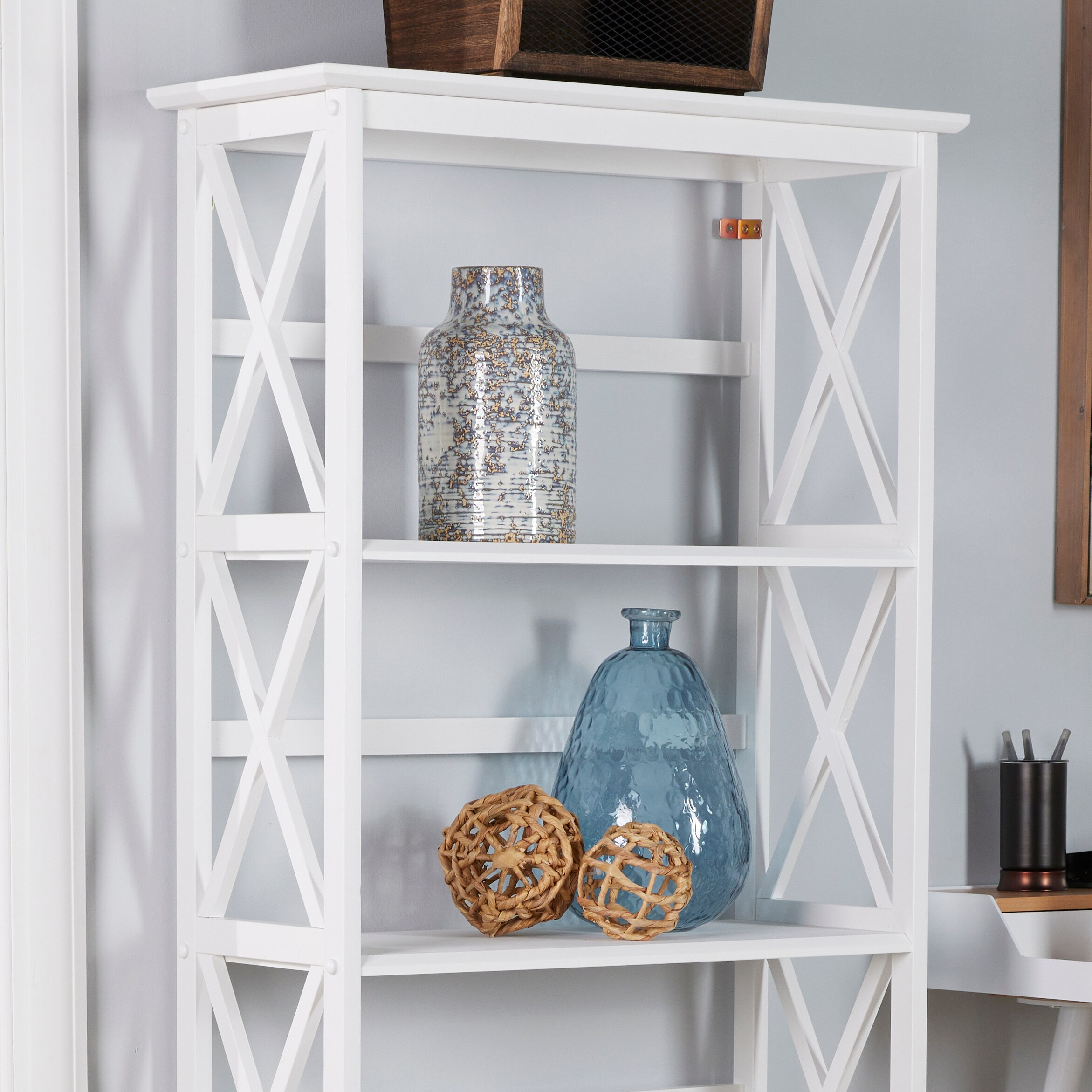 Modern White Shelves With Railing, Modern Bathroom Shelf, Modern Farmhouse  White Shower Shelf, Minimalist Bathroom Accessories LAVANDA 