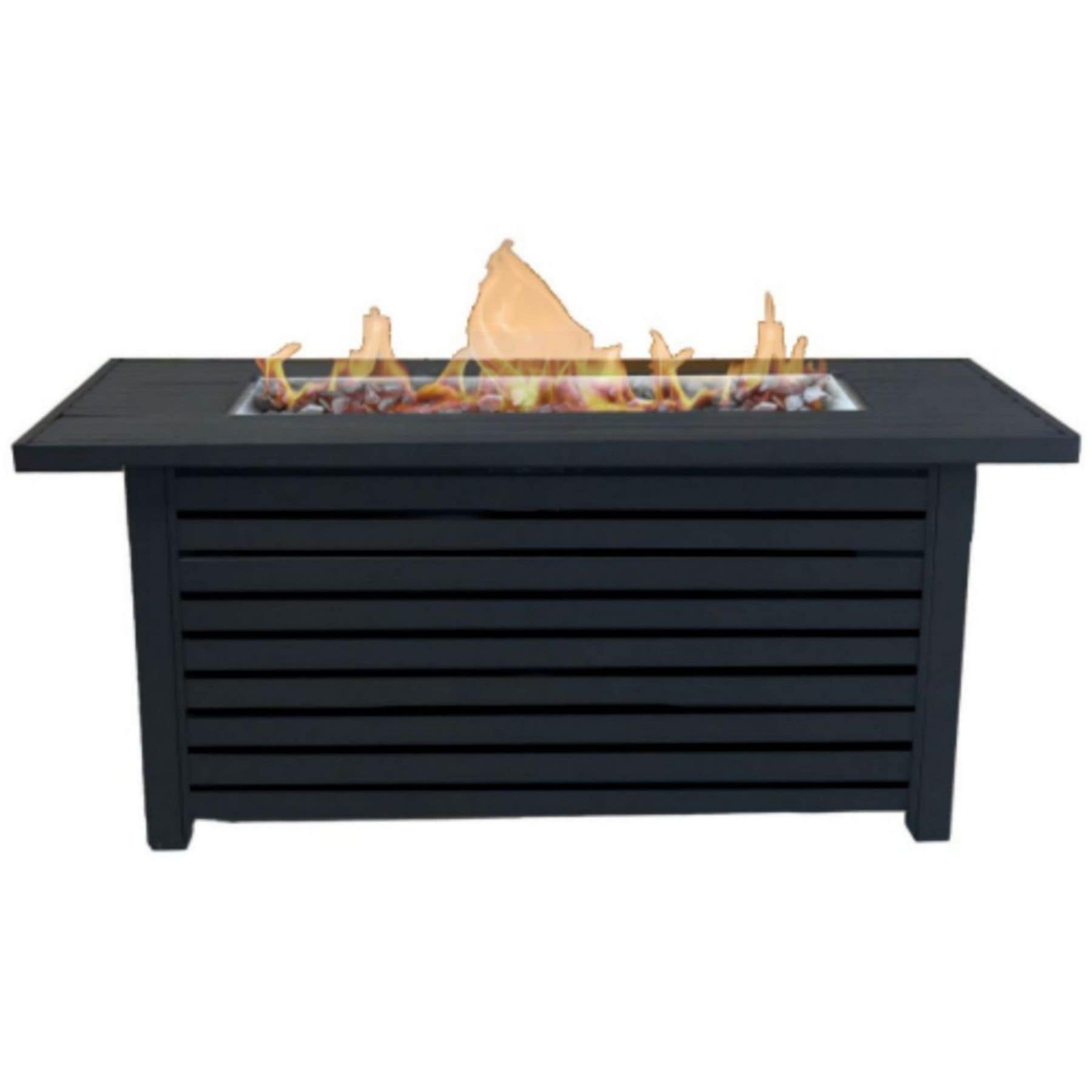 ToolCat PG2-2-PT 20-in W Black Iron Rectangle Tabletop Liquid propane Fire pit table