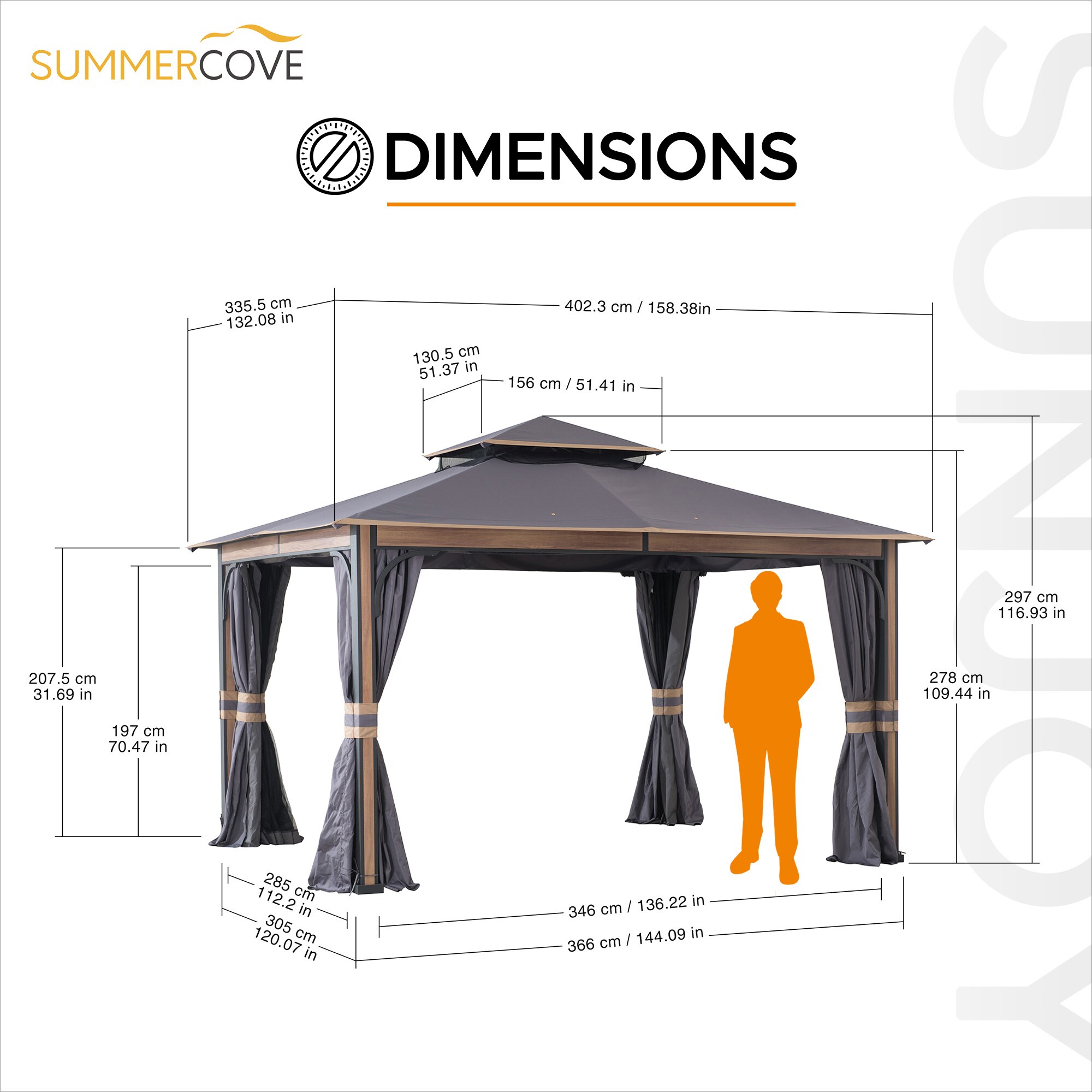 Sunjoy A101015301 Wood-Resin-Gazebos - View #5