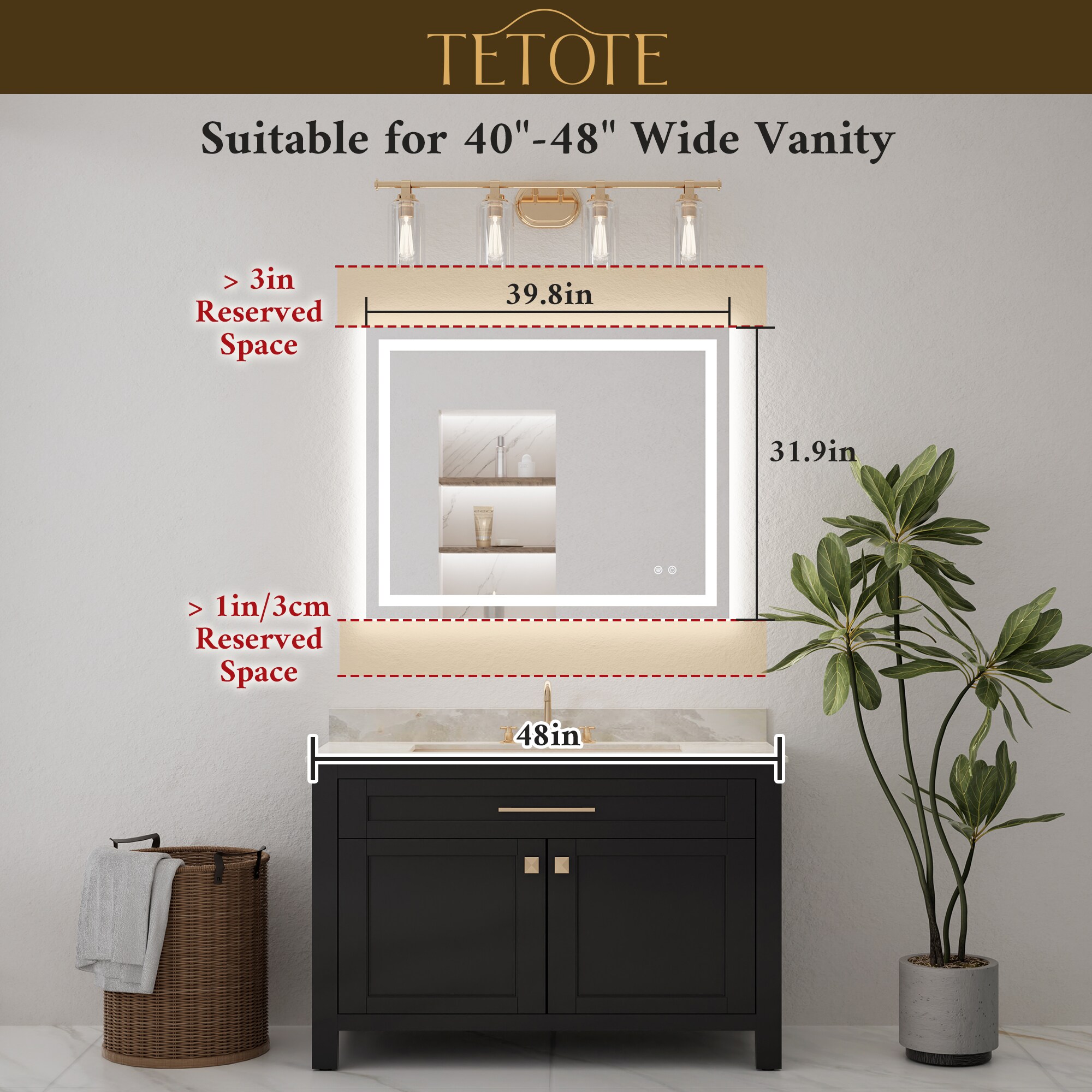 TETOTE LW-TE-BM54-10181F Framed-Bath-Mirrors - View #3