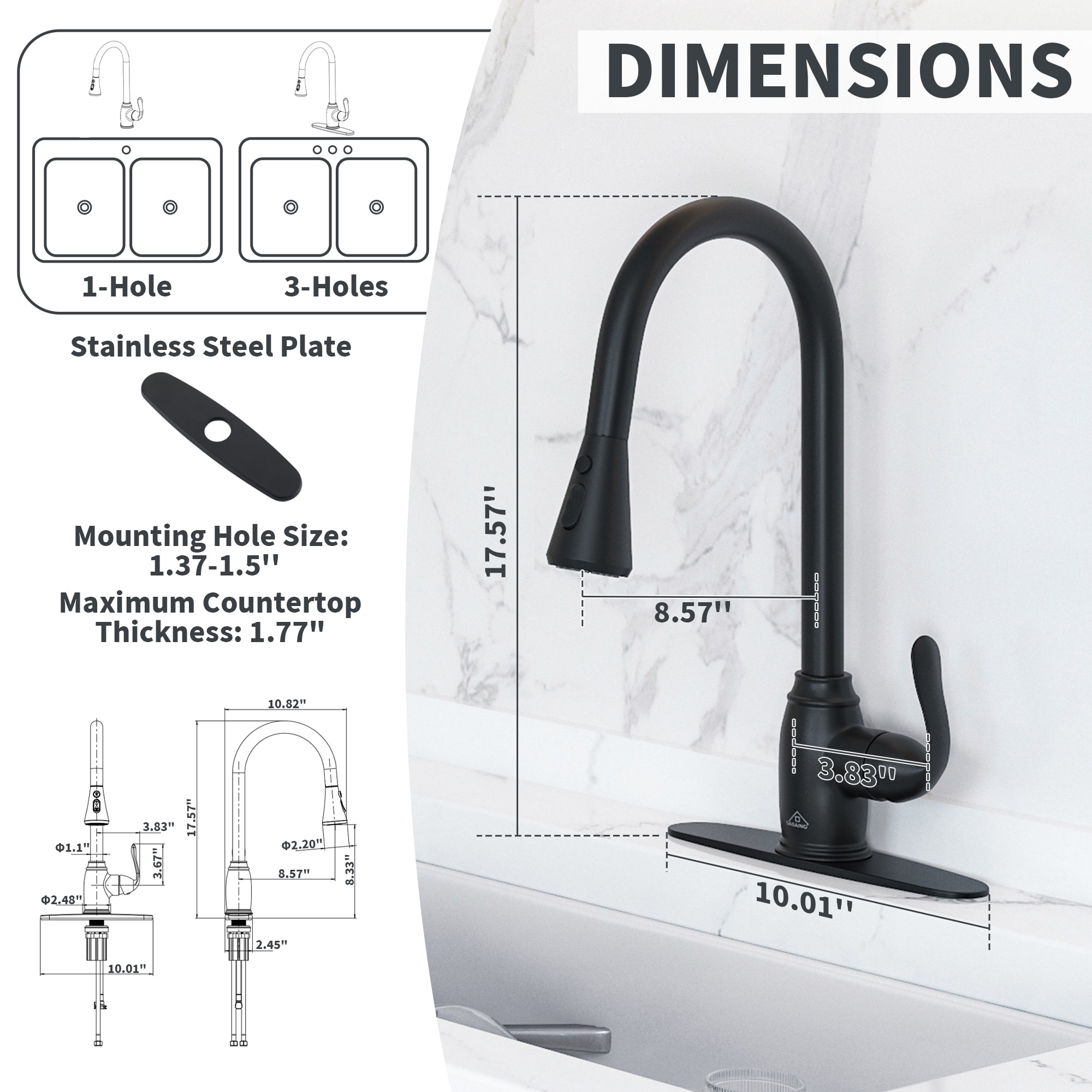 CASAINC CA-D0674-BN Kitchen-Faucets - View #6