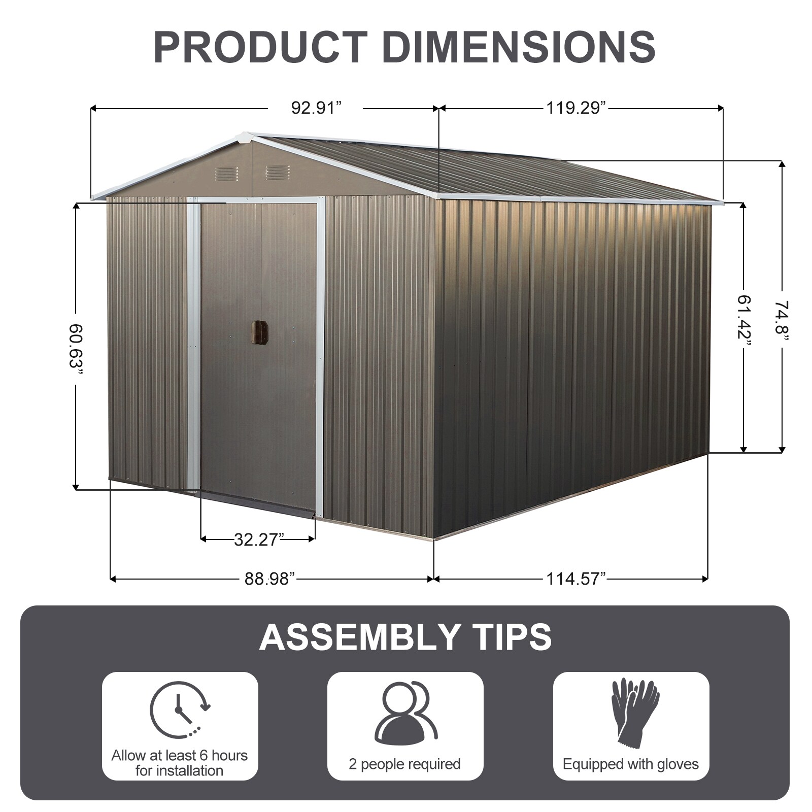 LOVMOR SF-M-W540S00013 Metal-Storage-Buildings-Sheds - View #10