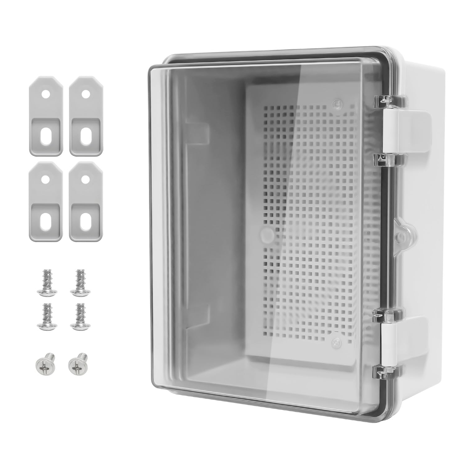 Aoibox  IP65 ABS Electrical Junction Box with Clear PC Hinged Cover Waterproof Dustproof 8 7 x 6 7 x 4 3 in