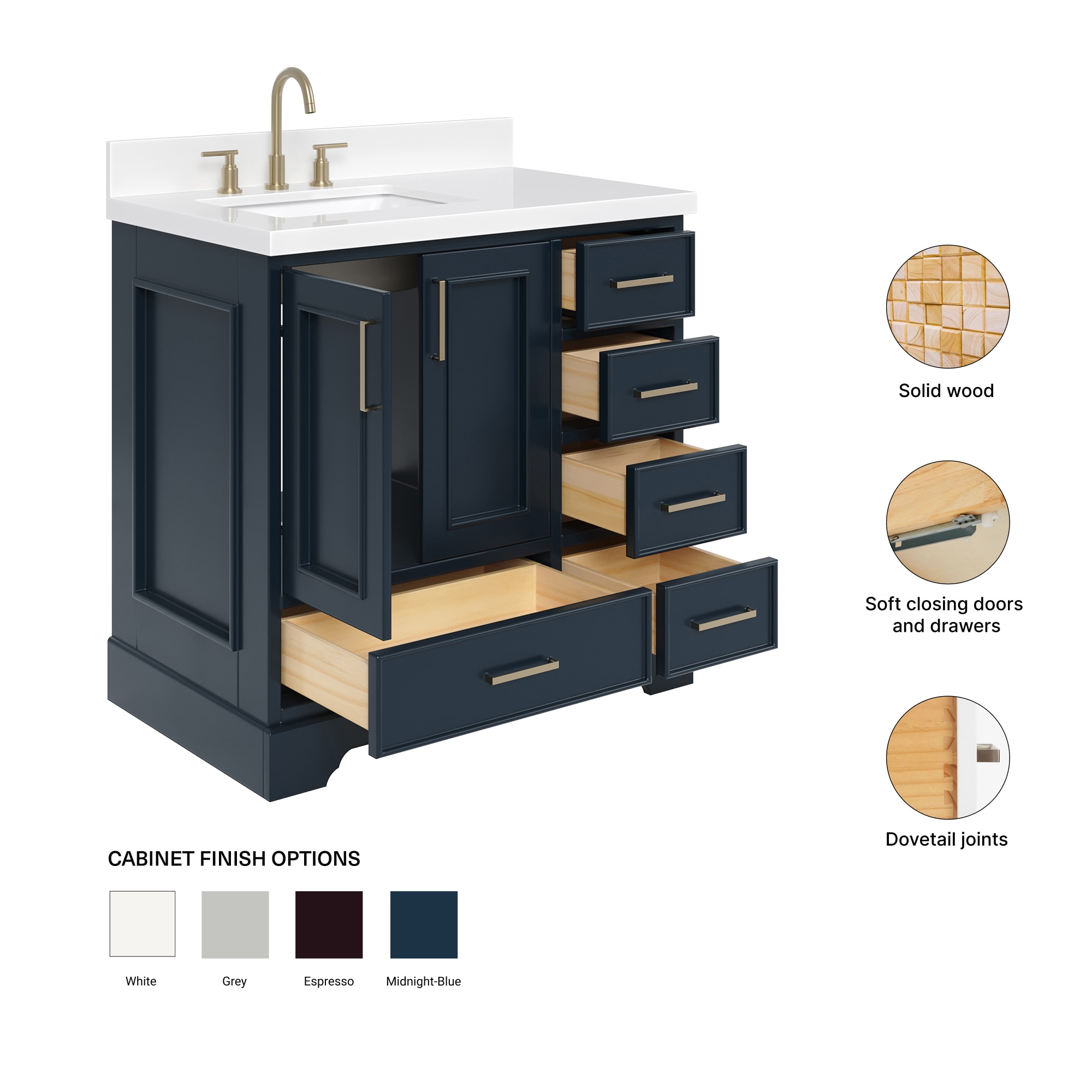 ARIEL M037SLWQRVOMNB Bath-Vanity-Combo - View #5