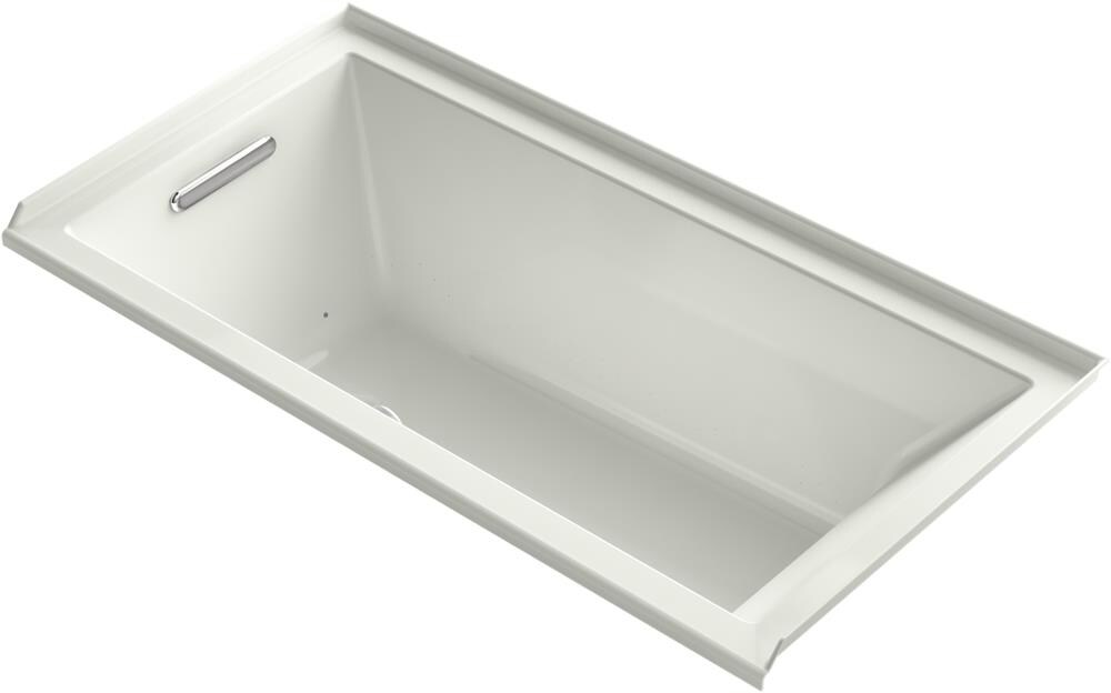KOHLER K-1167-LFG-NY Underscore Rectangle 30-in W x 60-in L Dune Acrylic Rectangular Left-Hand Drain Alcove Air Bath