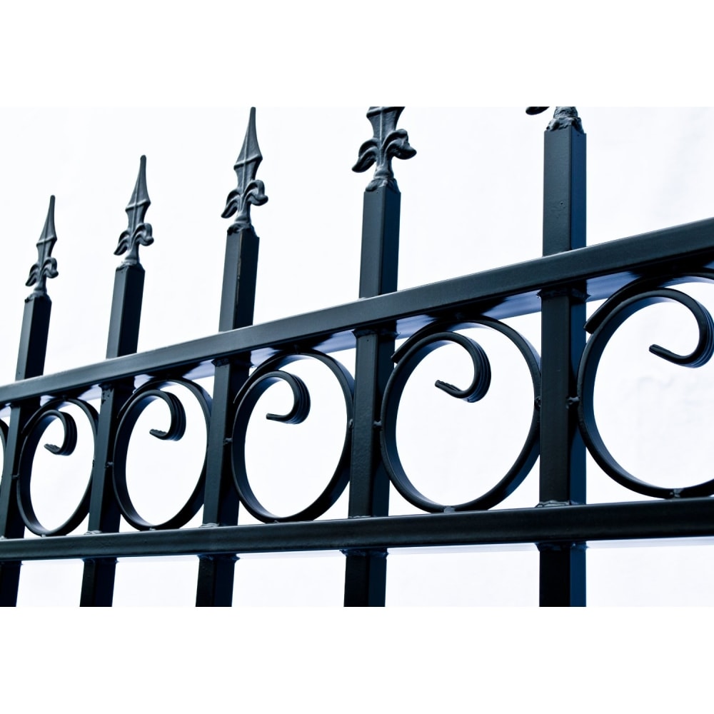 ALEKO 14-ft X 6-ft Black Galvanized Steel Driveway Gate In The Driveway ...