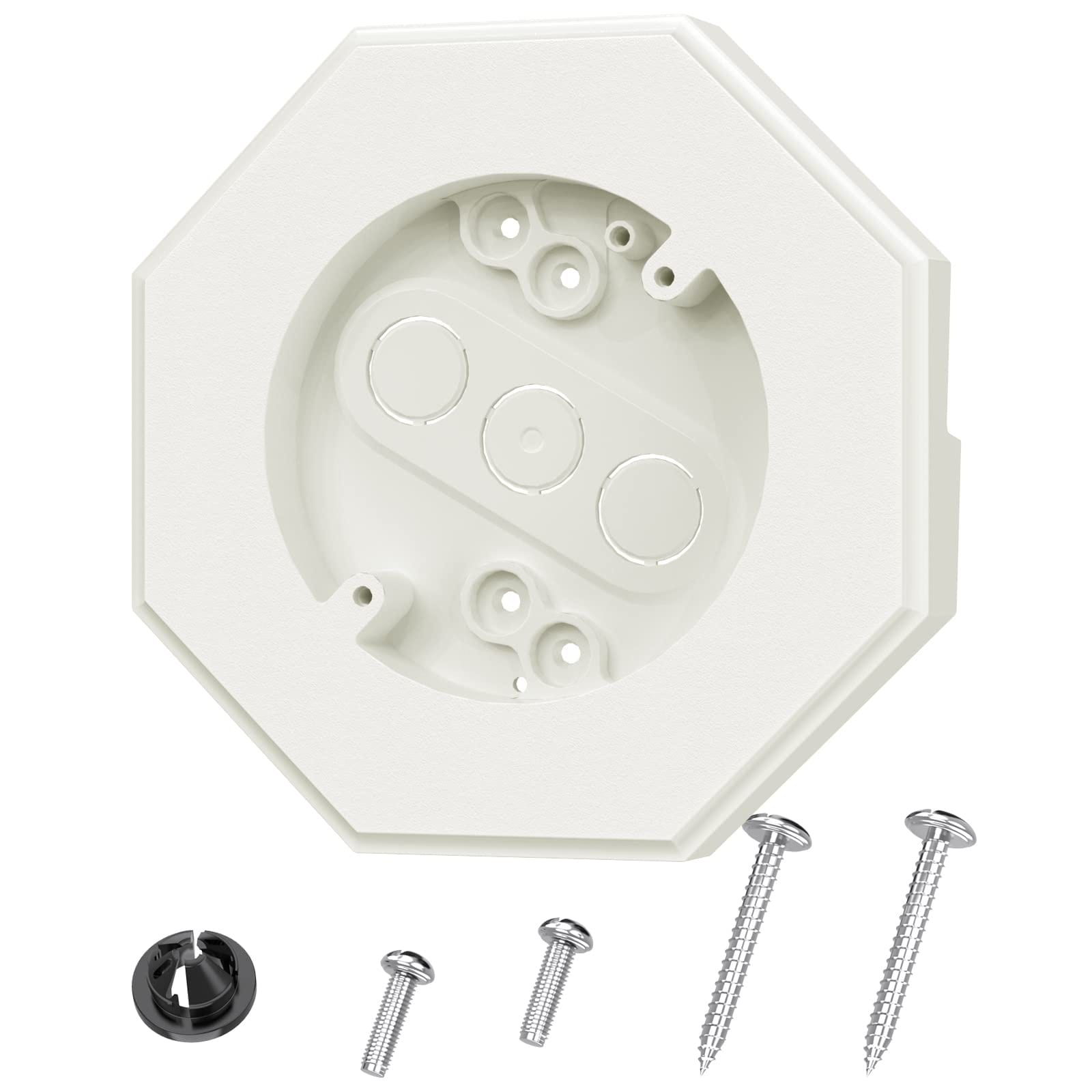 Etokfoks  Siding Mounting Block Kit with Built in Electrical Box for 1 2 Inch Lap Siding Paintable White 1 Piece
