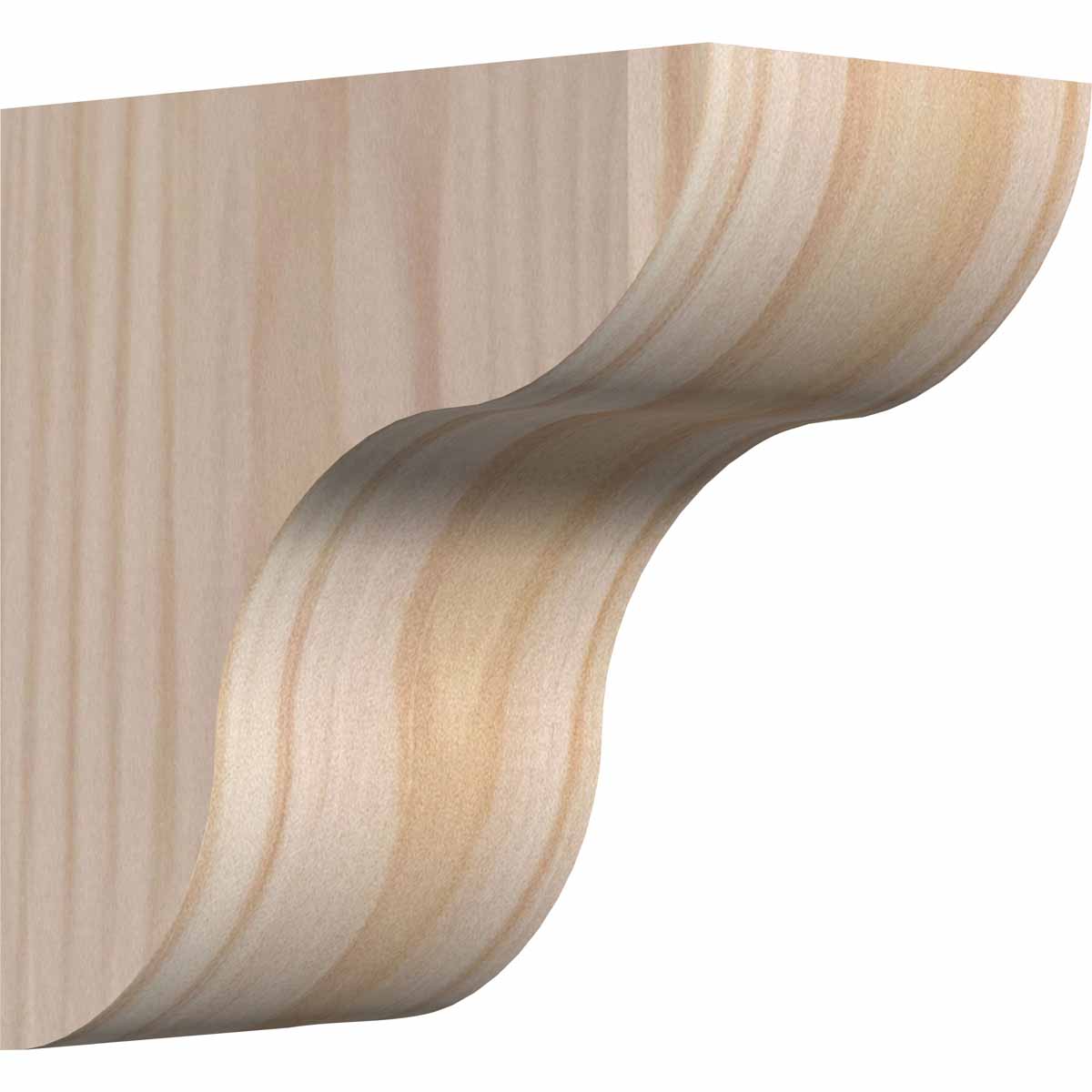 Ekena Millwork COR04X06X06CAR00SDF 3-1/2-in x 6-in x 6-in Carmel Unfinished Douglas fir Wood Paintable/Stainable Corbel