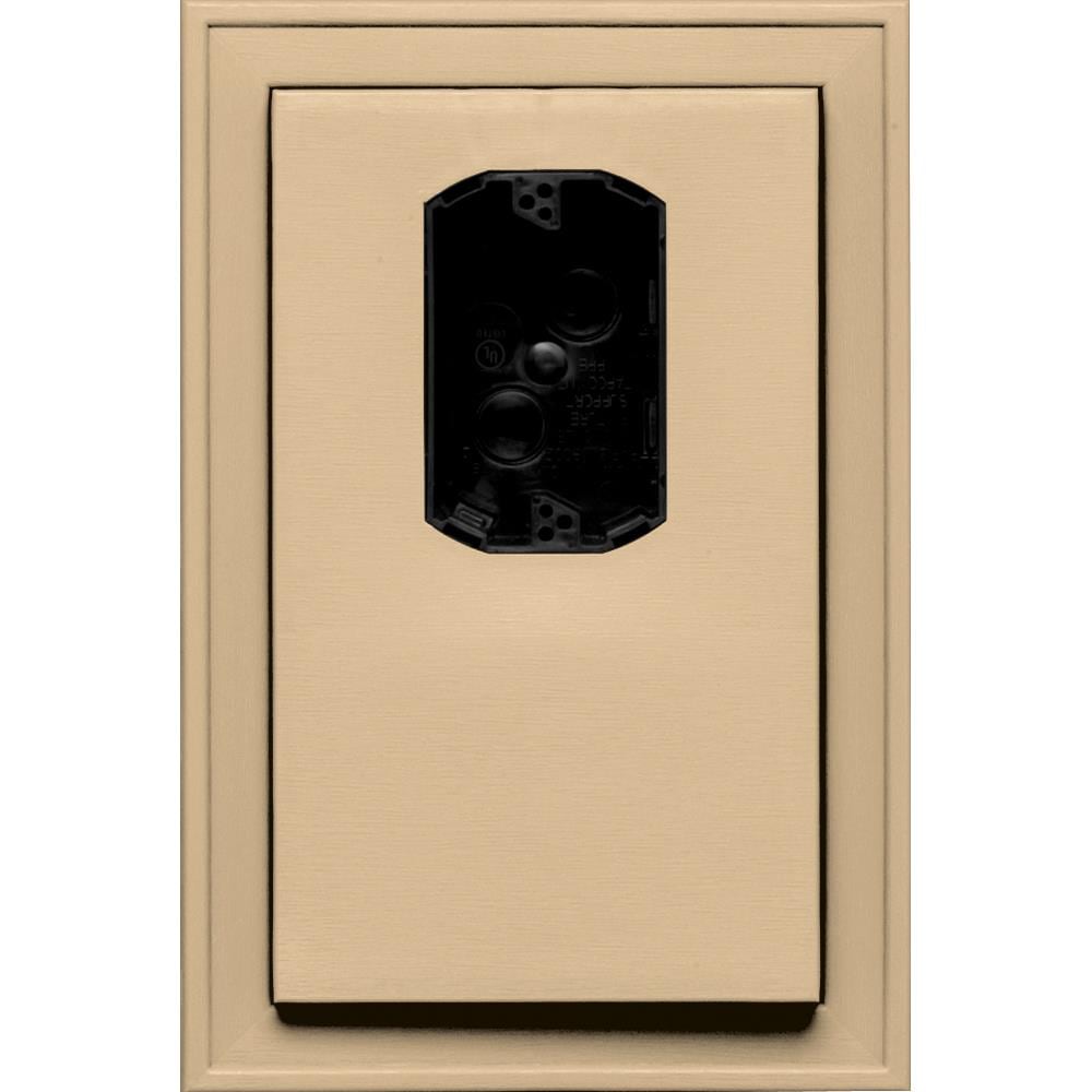 Builders Edge 130120005045 8.125-in x 12-in Sandstone Maple Vinyl Electrical Mounting Block