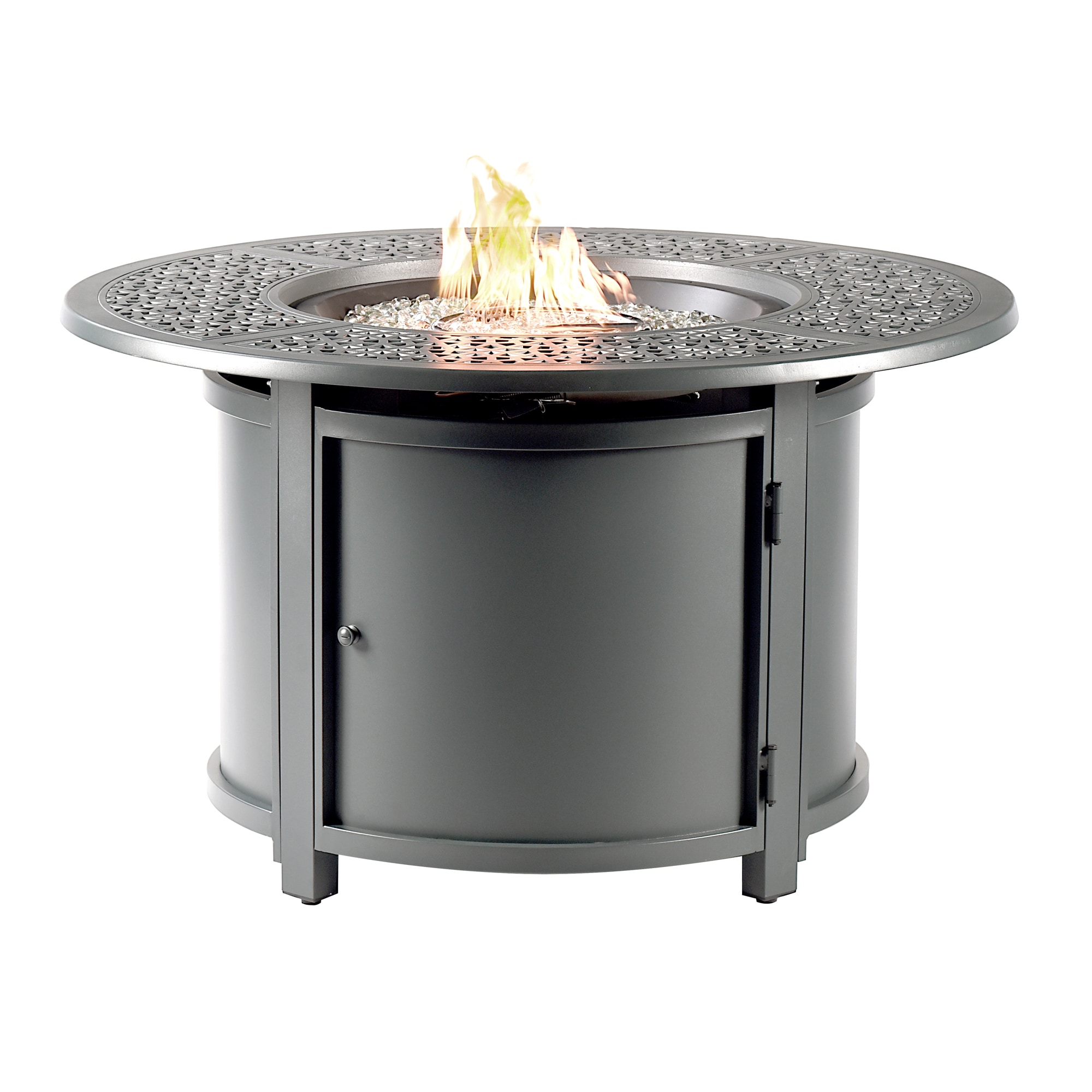 Oakland Living DUBAI-FPT-GY 44-Inches W Gray Portable Aluminum Round Liquid propane Fire table