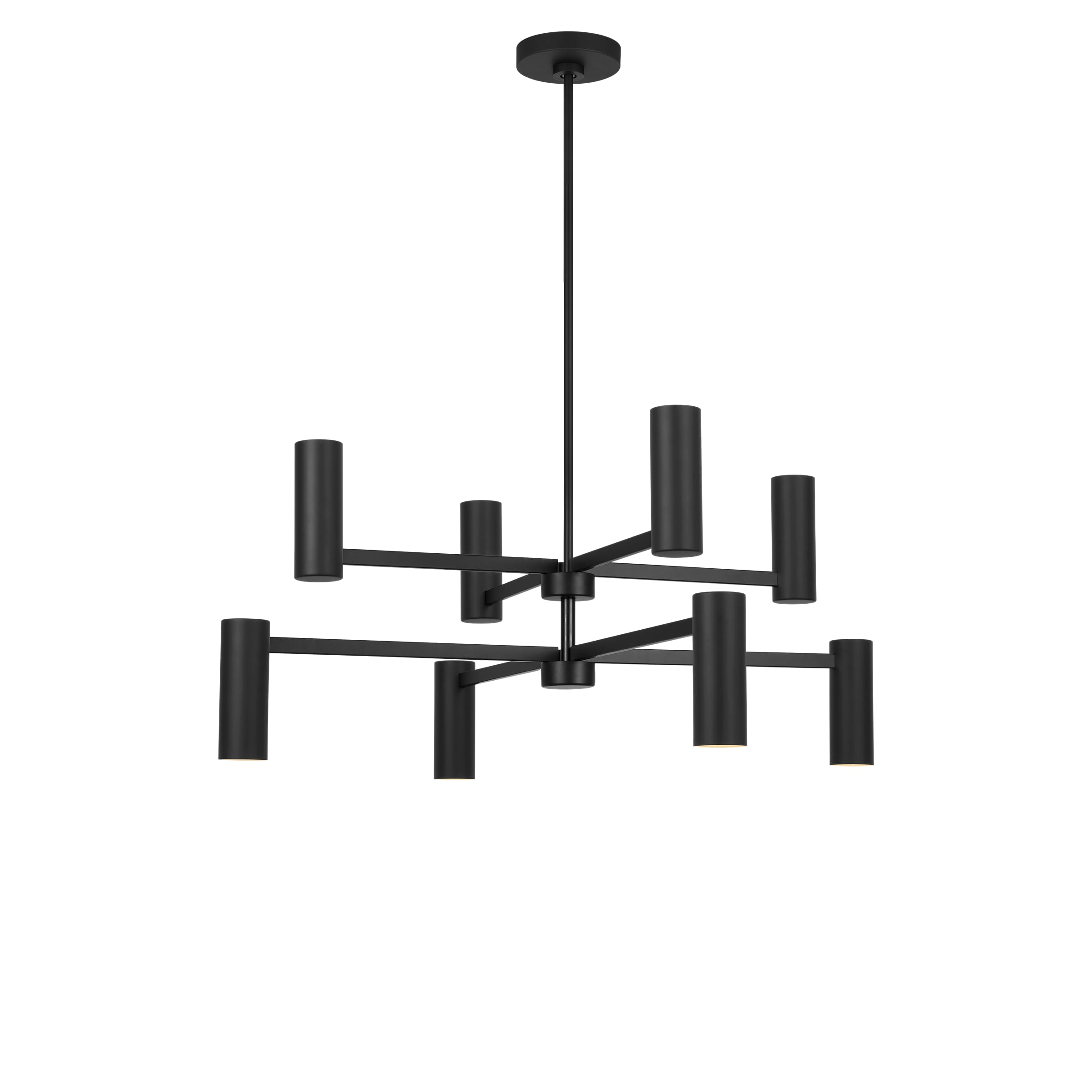 Generation Lighting Zentro 8 -Light Black Metal Metal Chandelier