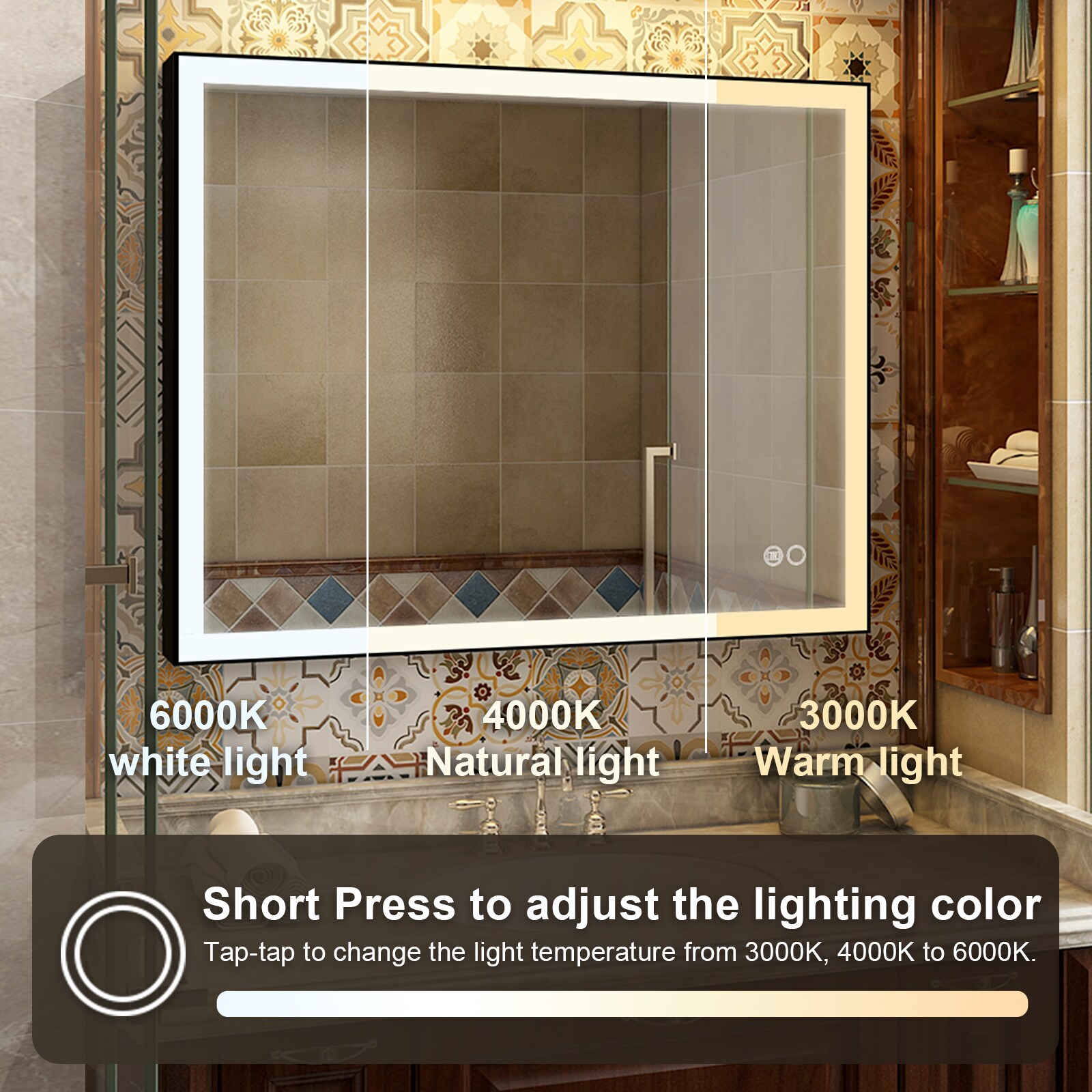 WELLFOR TRX-962AE Framed-Bath-Mirrors - View #6
