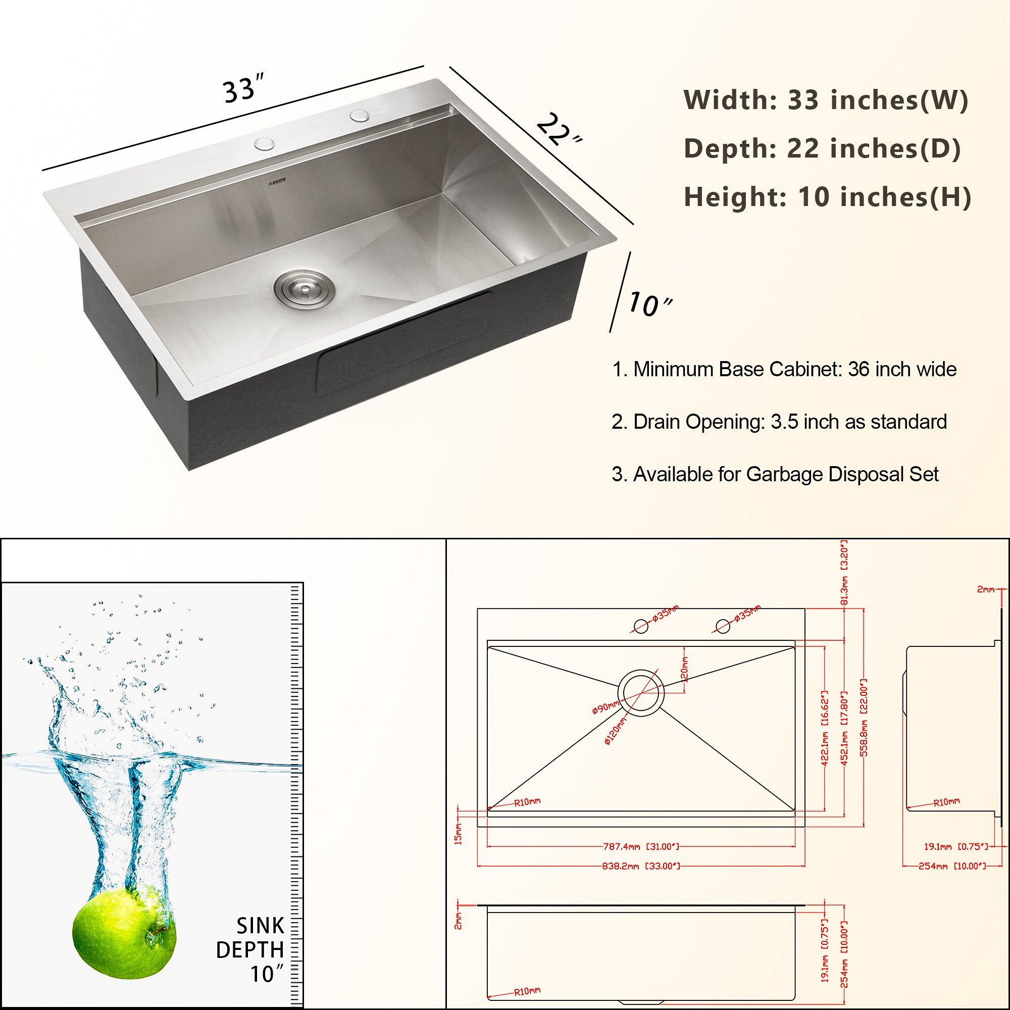 Lordear Kitchen Sinks at
