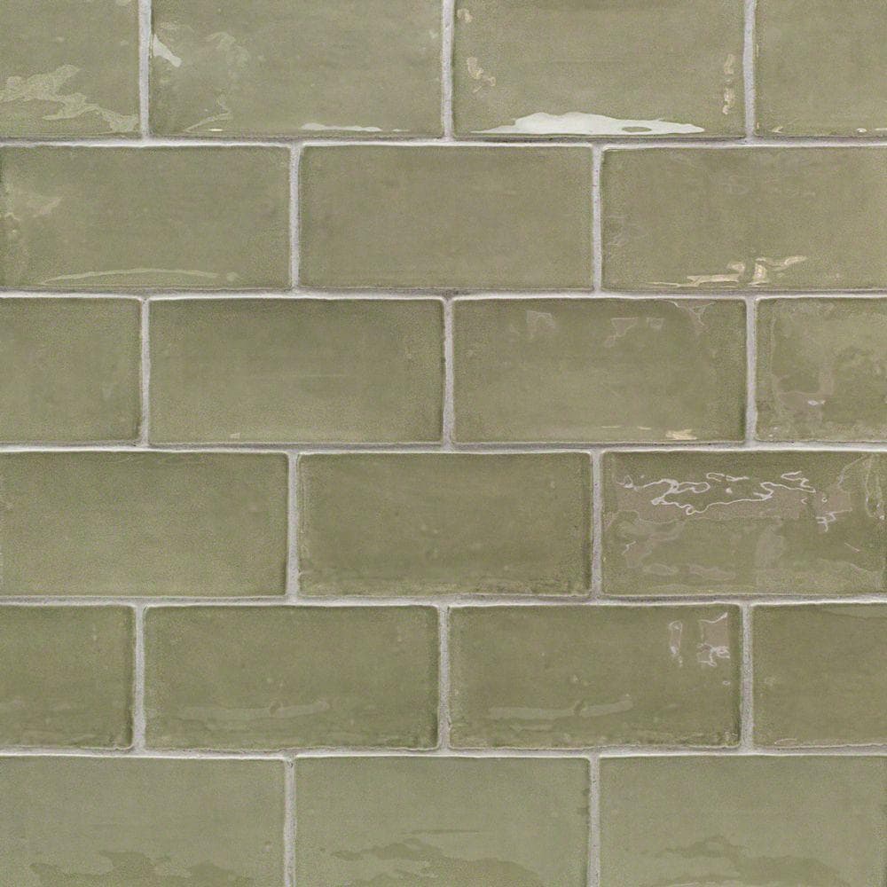 Artmore Tile EXT3RD101723 Messi Celery 3-in x 6-in Polished Ceramic Subway Standard Wall Tile ( 5.38-sq ft Carton )