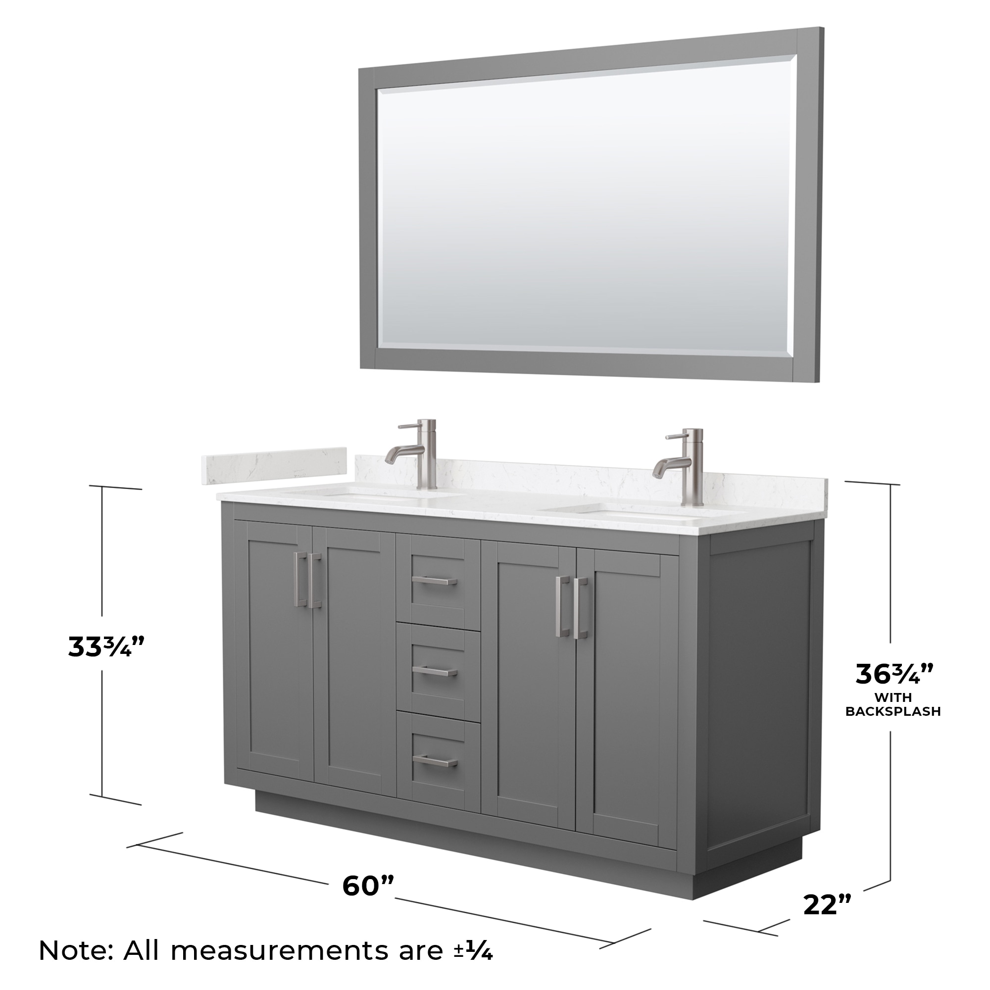 Wyndham Collection WCF292960DKGC2UNSM58 Bath-Vanity-Combo - View #6