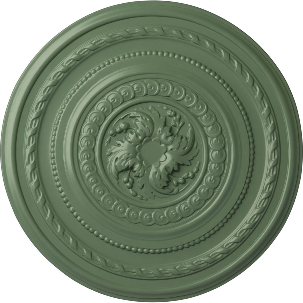 Ekena Millwork CM26PEAGF Pearl 26.25-in W x 26.25-in L Painted Athenian Green Polyurethane Whole Ceiling Medallion