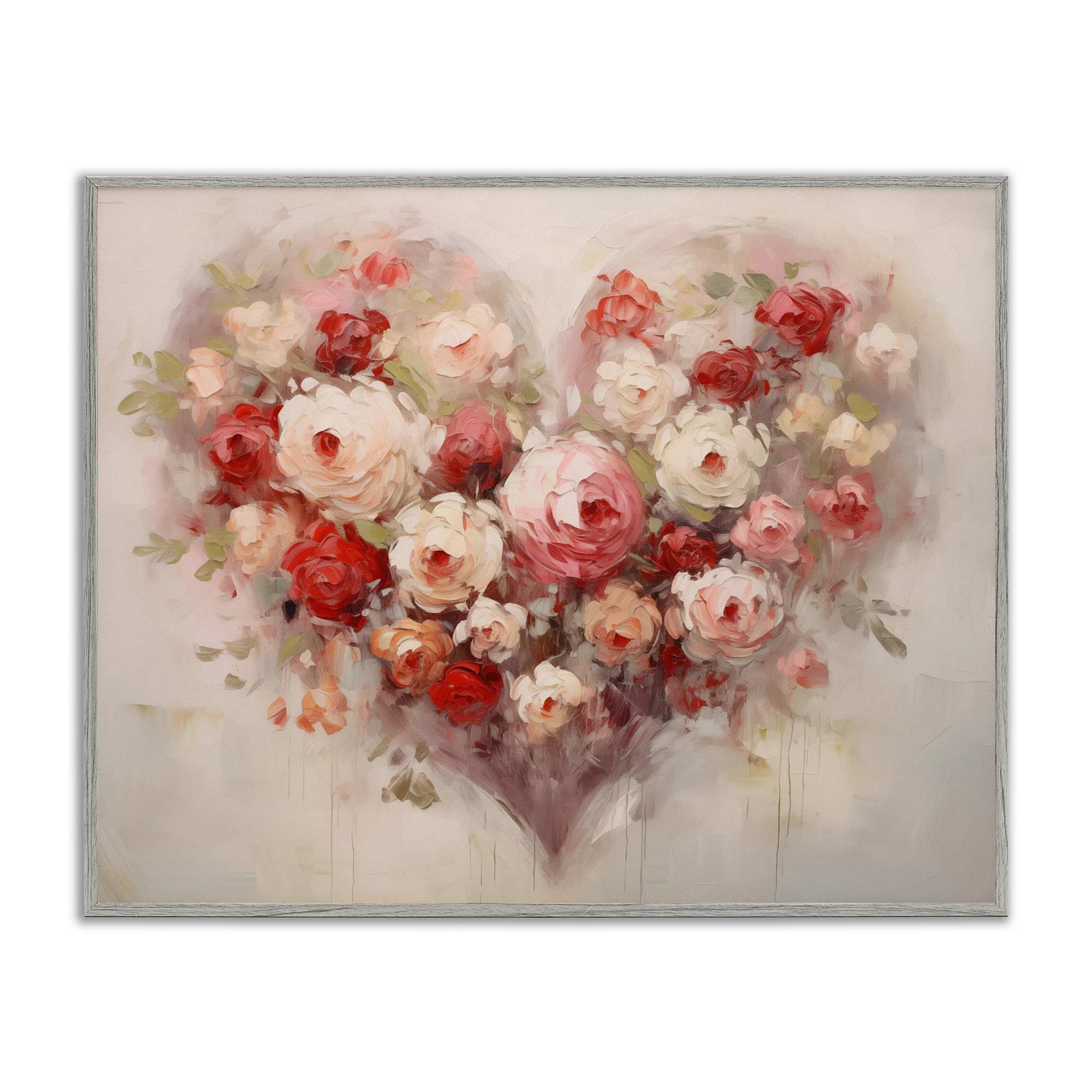 Stupell Industries BT-627-GFF-24X30 Valentine Roses Heart Gray Framed Giclee Art By Arlington Prints 30 x 24