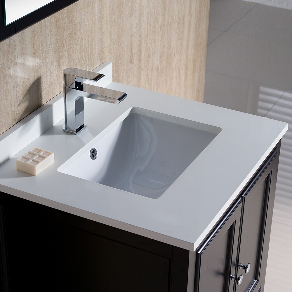 Espresso 24" Freestanding Single Sink Vanity Set with Mirror
