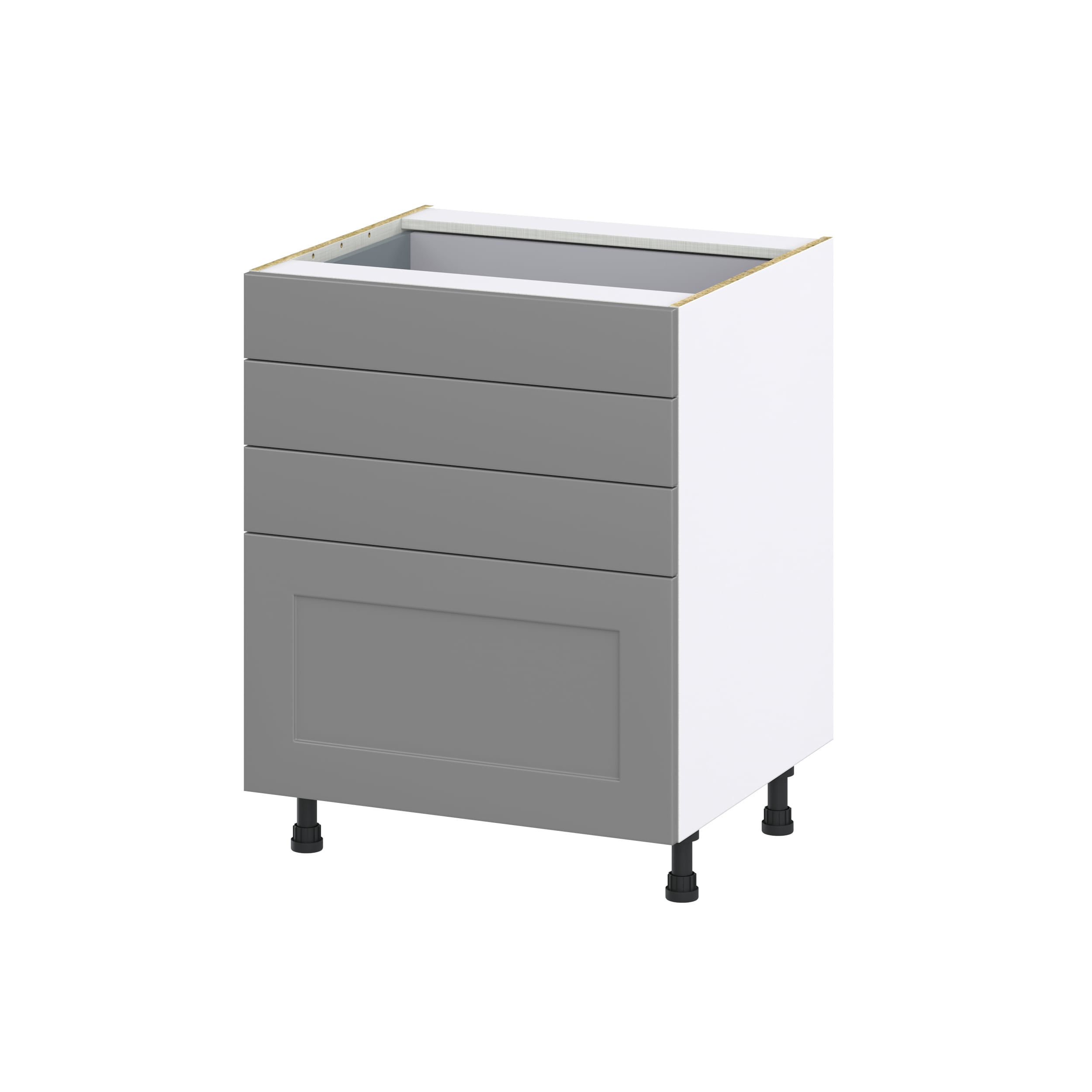 Hugo&Borg Beaumont 27-in W x 34.5-in H x 24-in D Slate Gray 2-Drawers Base Fully Assembled Cabinet (Recessed Panel Shaker Style)