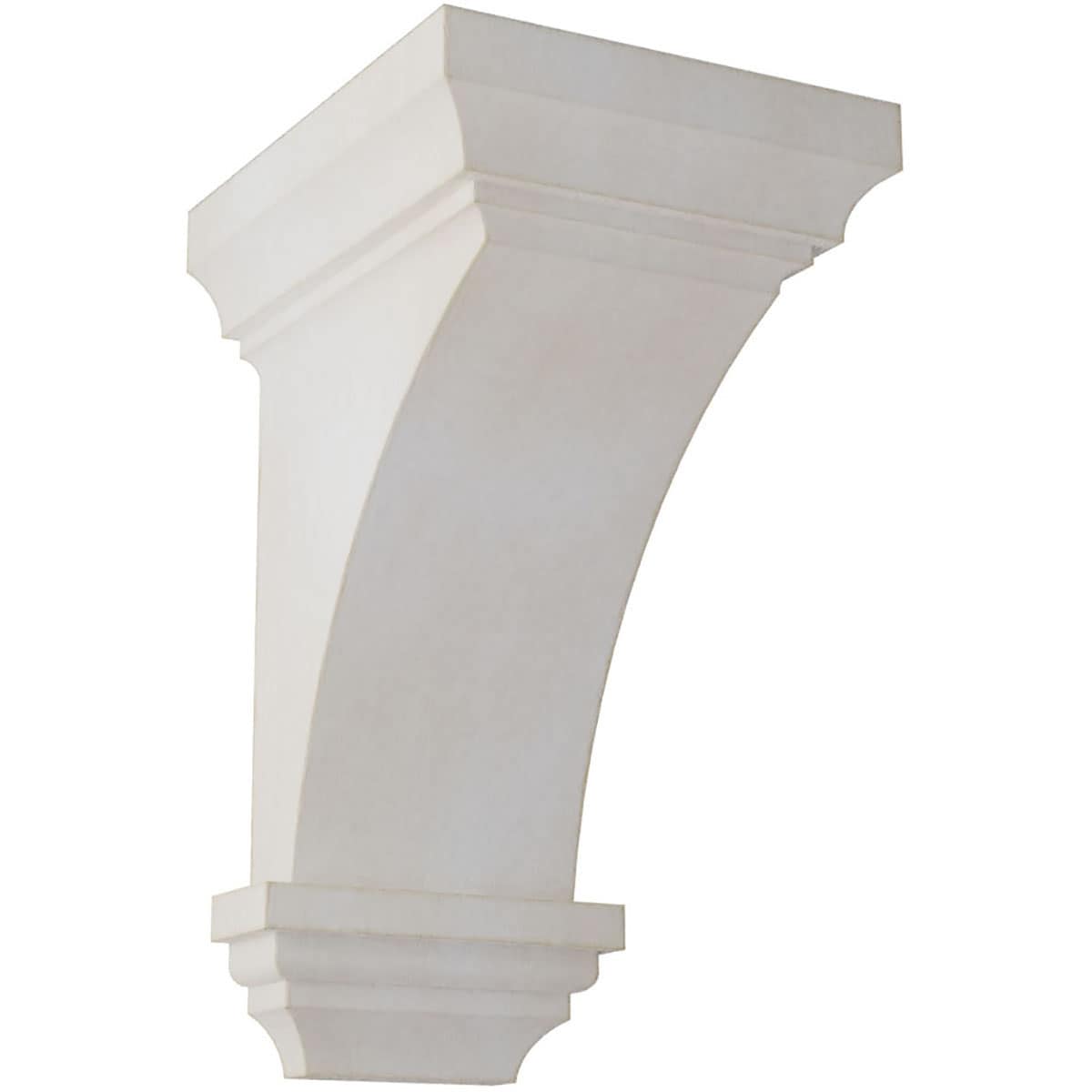 Ekena Millwork CORWD06X06X12JEWH 6-in x 6.75-in x 12-in Vintage Decor Finished Rubberwood White Wood Paintable/Stainable Corbel