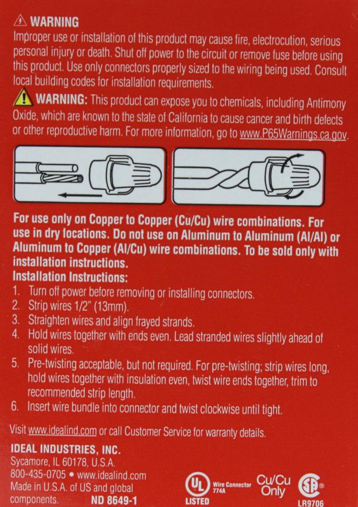 IDEAL Wire Connectors Red (500-Pack) In The Wire Connectors Department ...