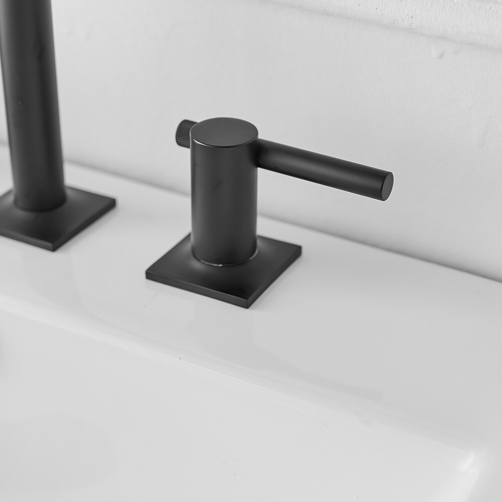 BWE Matte Black Widespread 2-Handle Bathroom Sink Faucet With Drain In ...