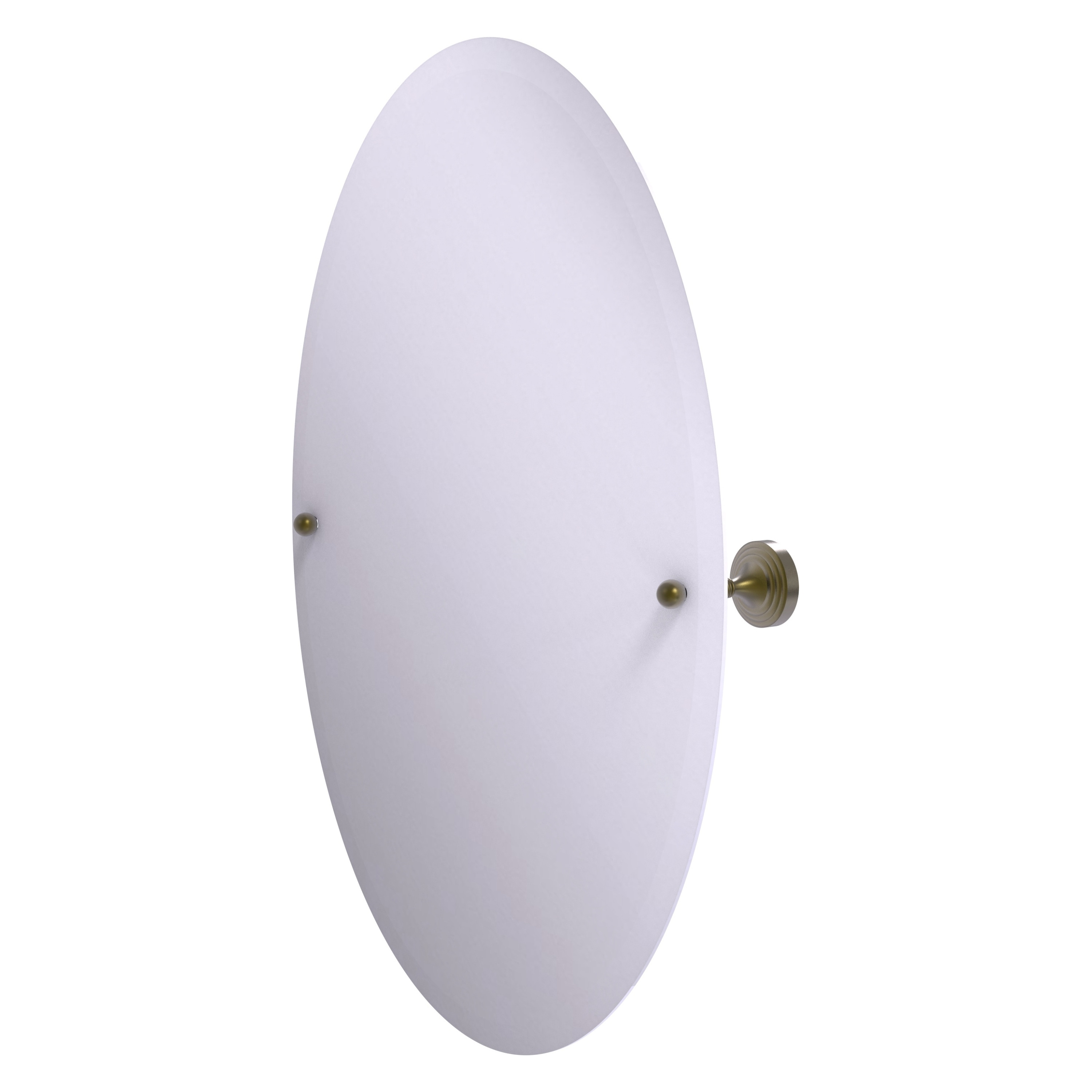 Allied Brass SG-91-ABR Sag Harbor 21-Inches x 3.6-Inches Beveled Frameless Oval Tilting Bathroom Vanity Mirror ( Antique Brass )