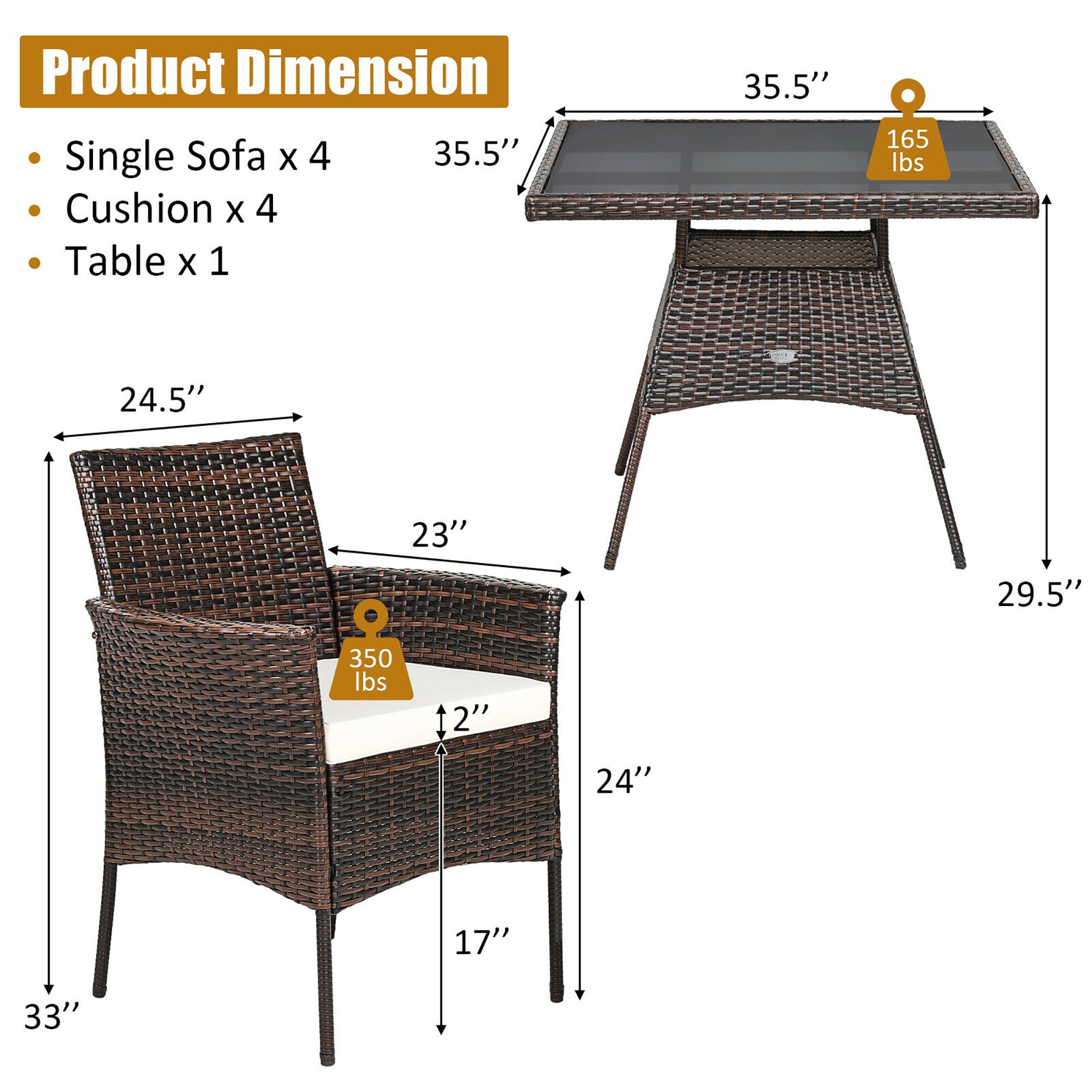 CASAINC WF-004C090T-B Patio-Dining-Sets - View #10