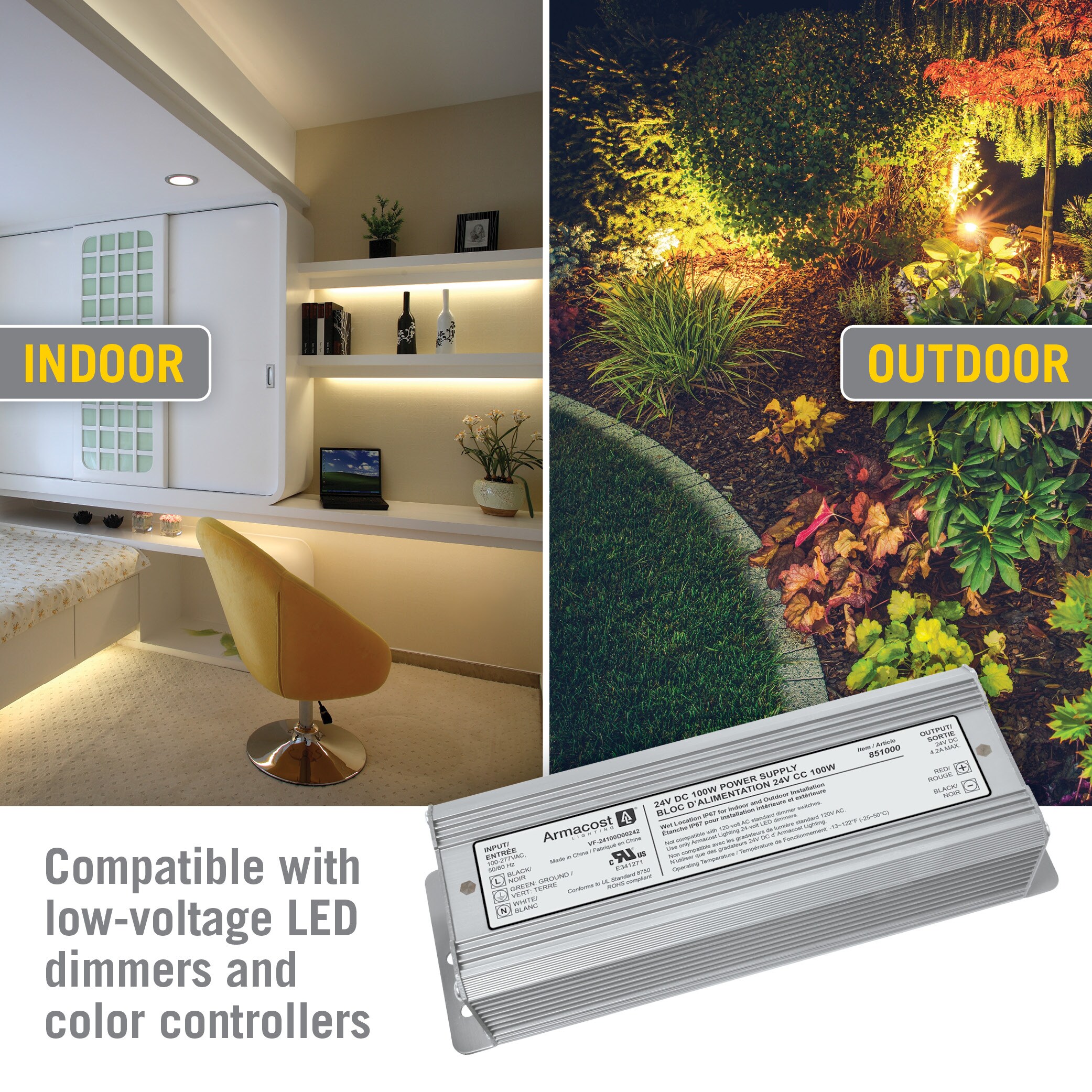 Waterproof Silver LED Driver for Indoor/Outdoor Lighting